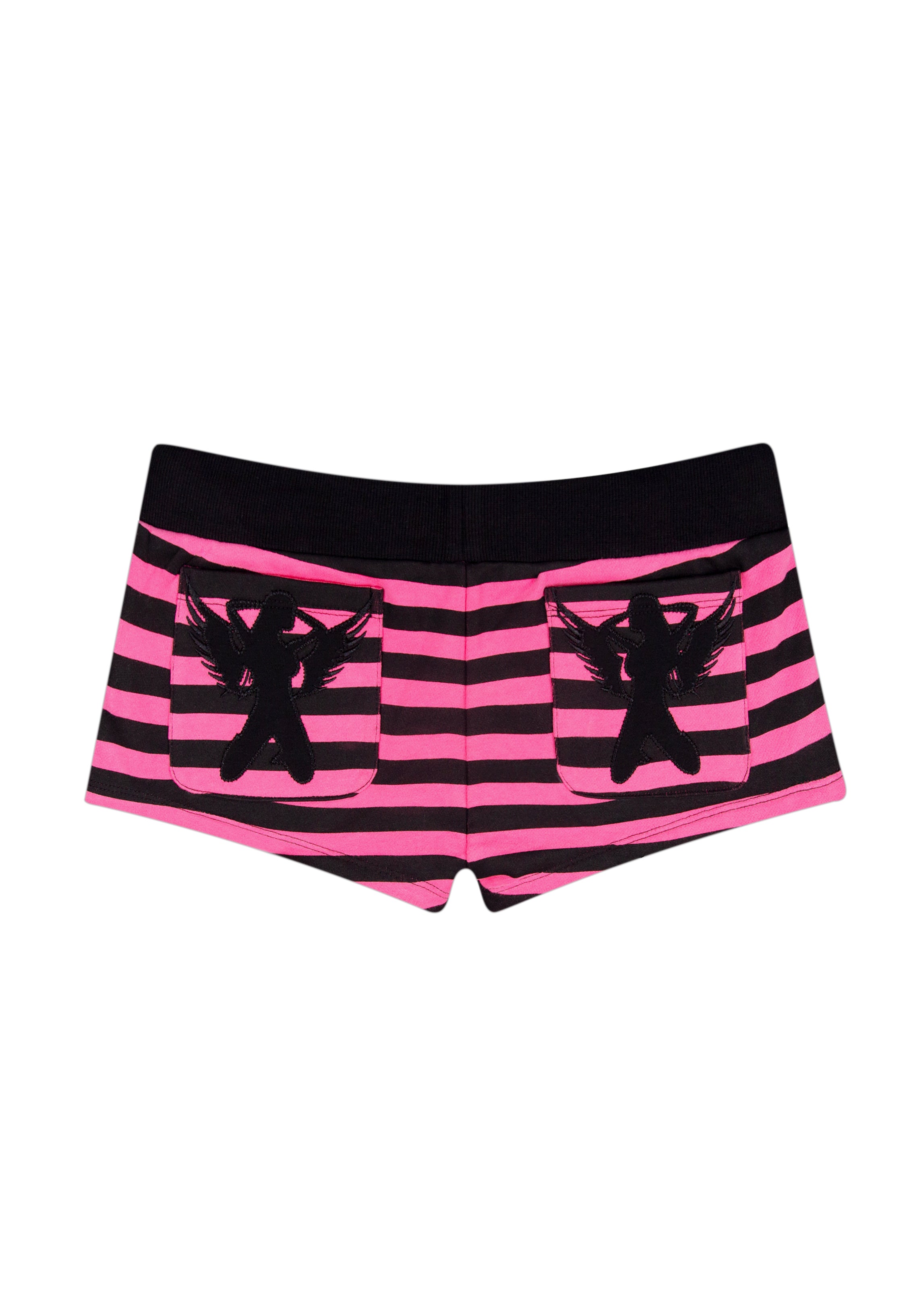 VICE RHINESTONE MICRO SHORTS HOT PINK STRIPE