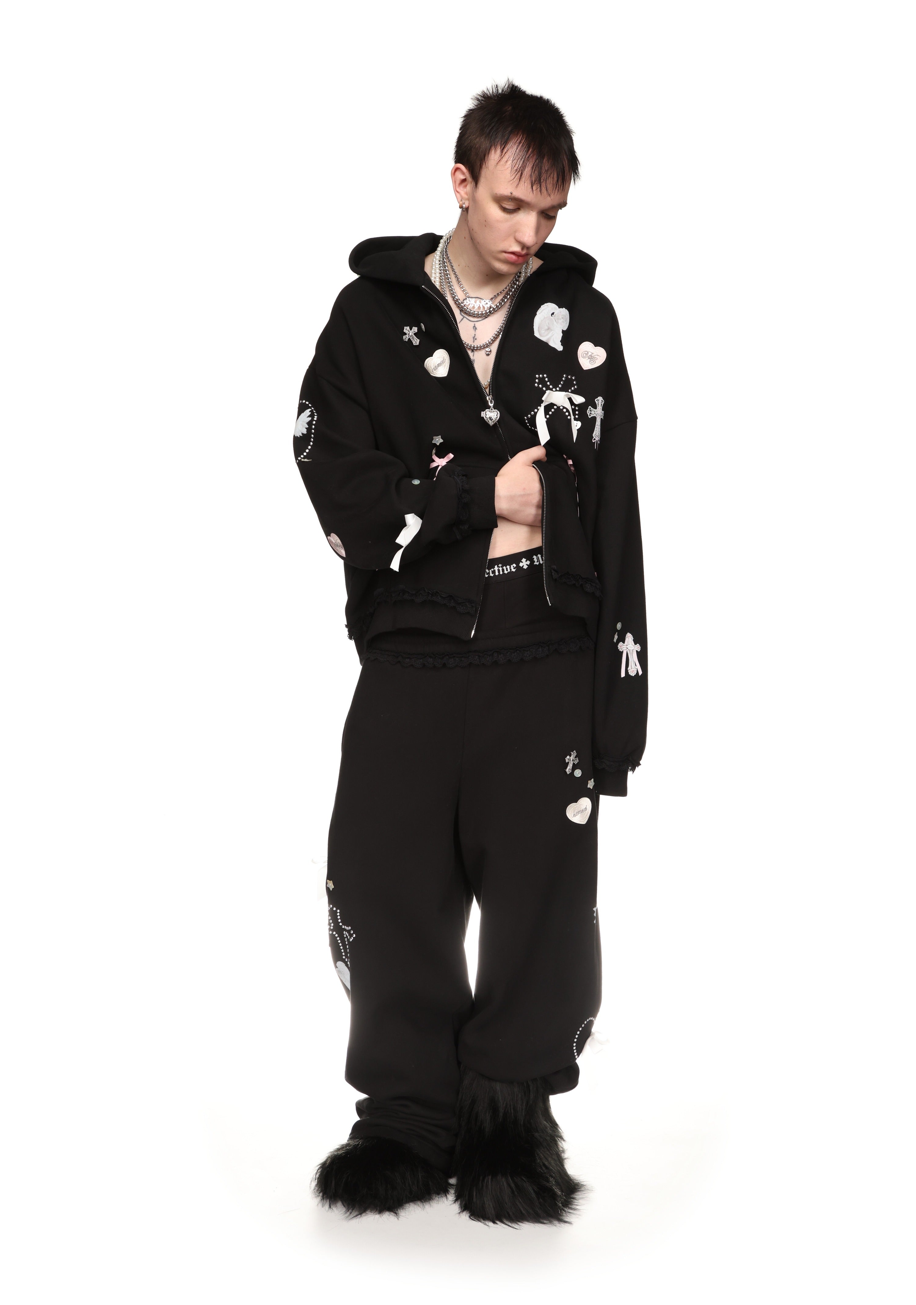 WHISPER OVERSIZED SWEATPANTS BLACK