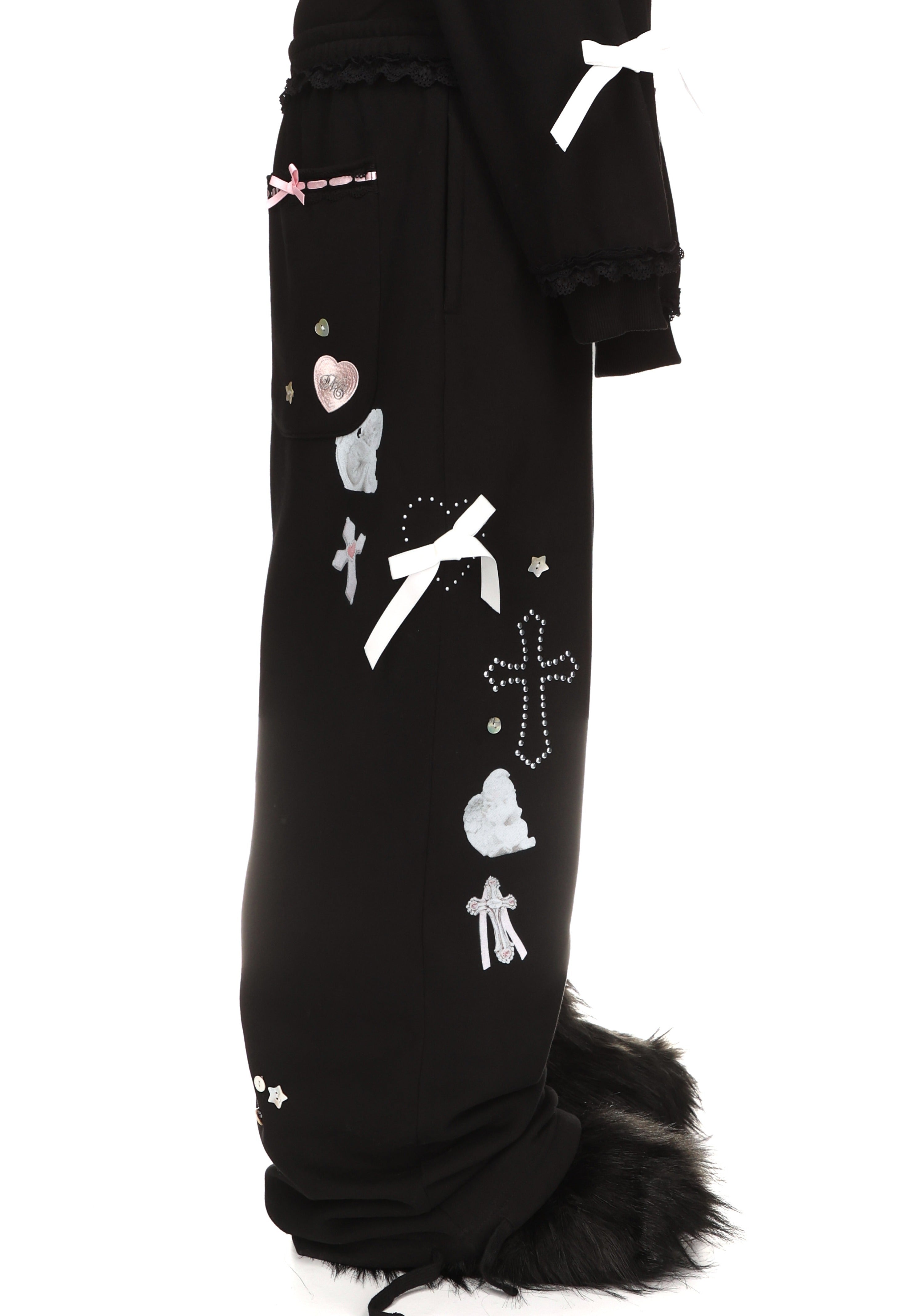 WHISPER OVERSIZED SWEATPANTS BLACK
