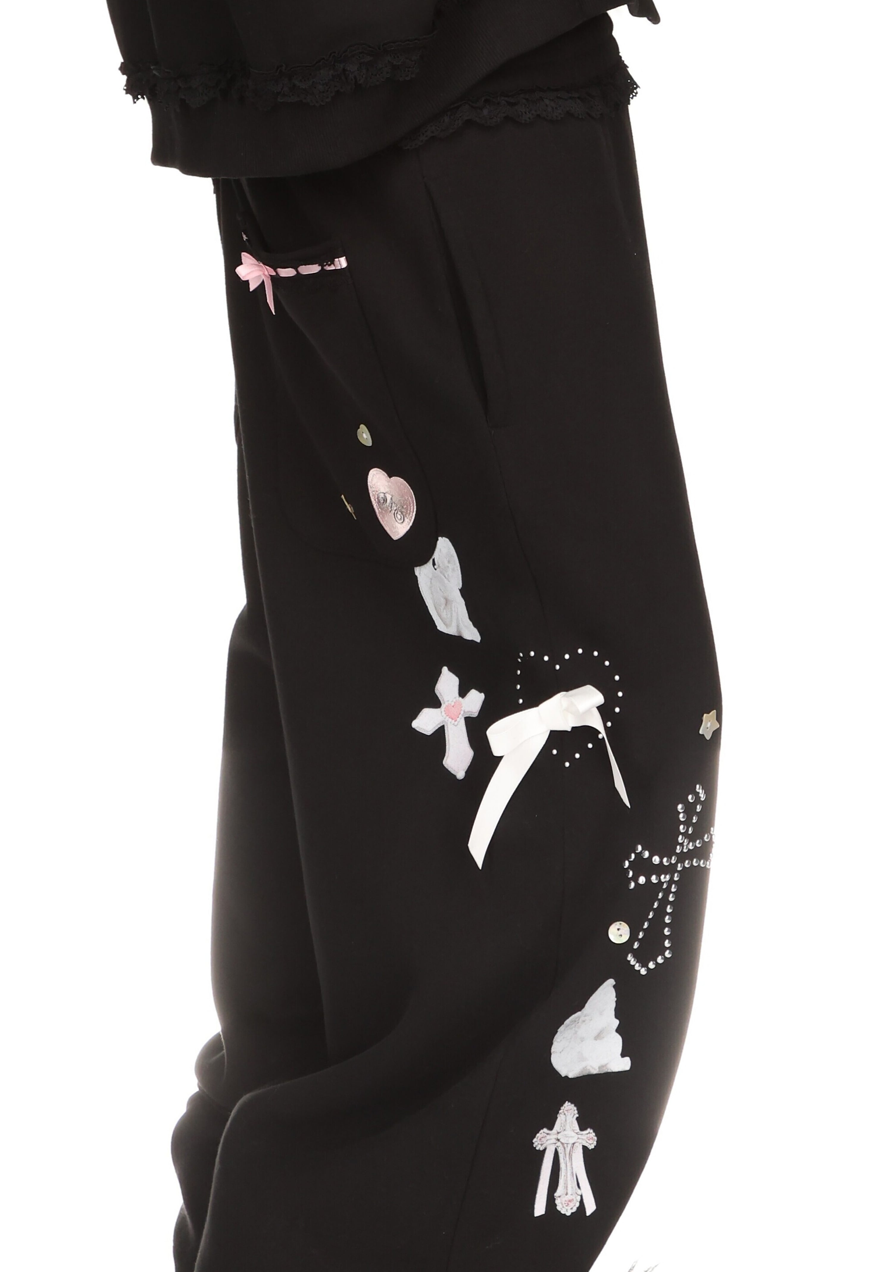 WHISPER OVERSIZED SWEATPANTS BLACK