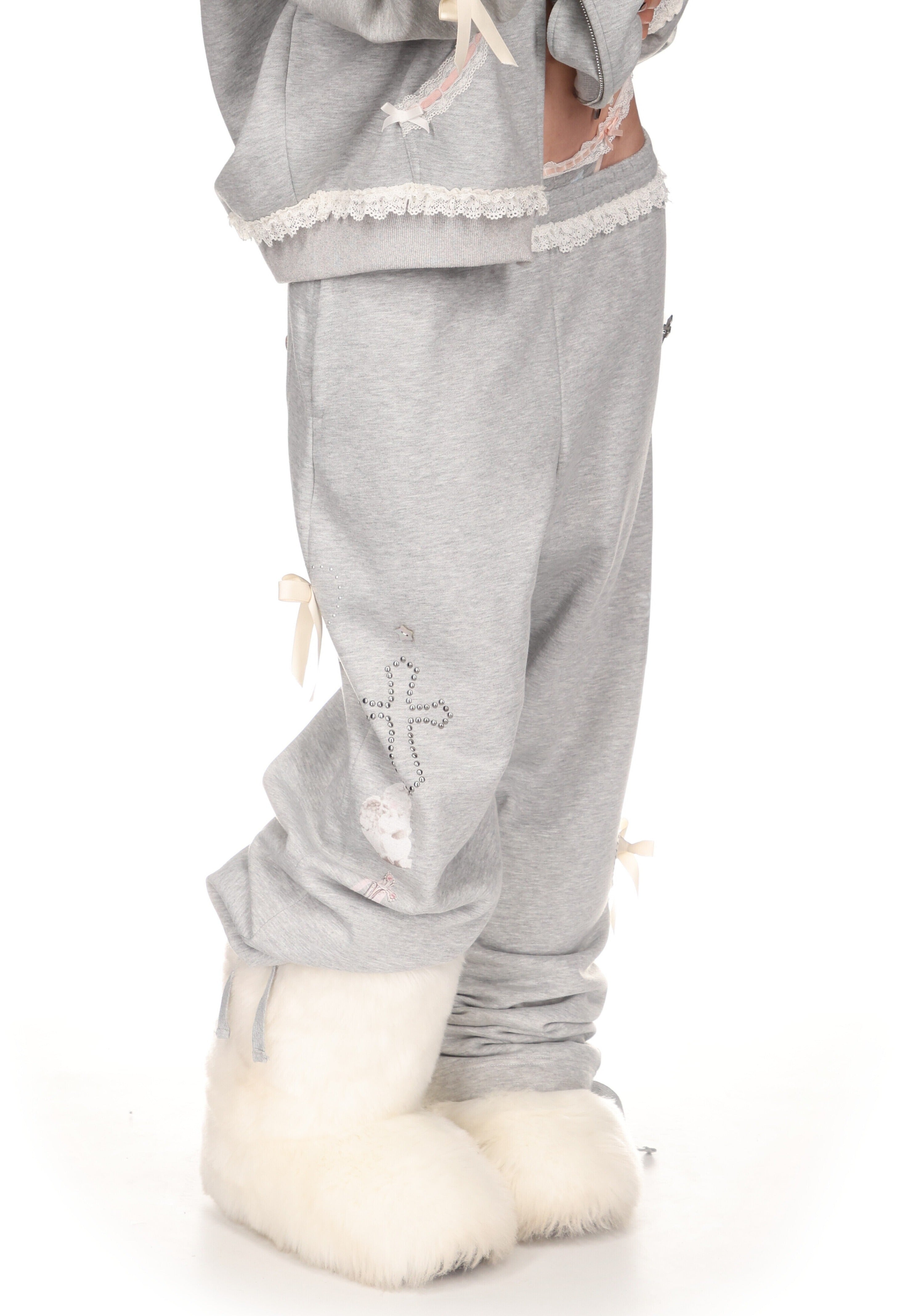 WHISPER OVERSIZED SWEATPANTS GREY MARL