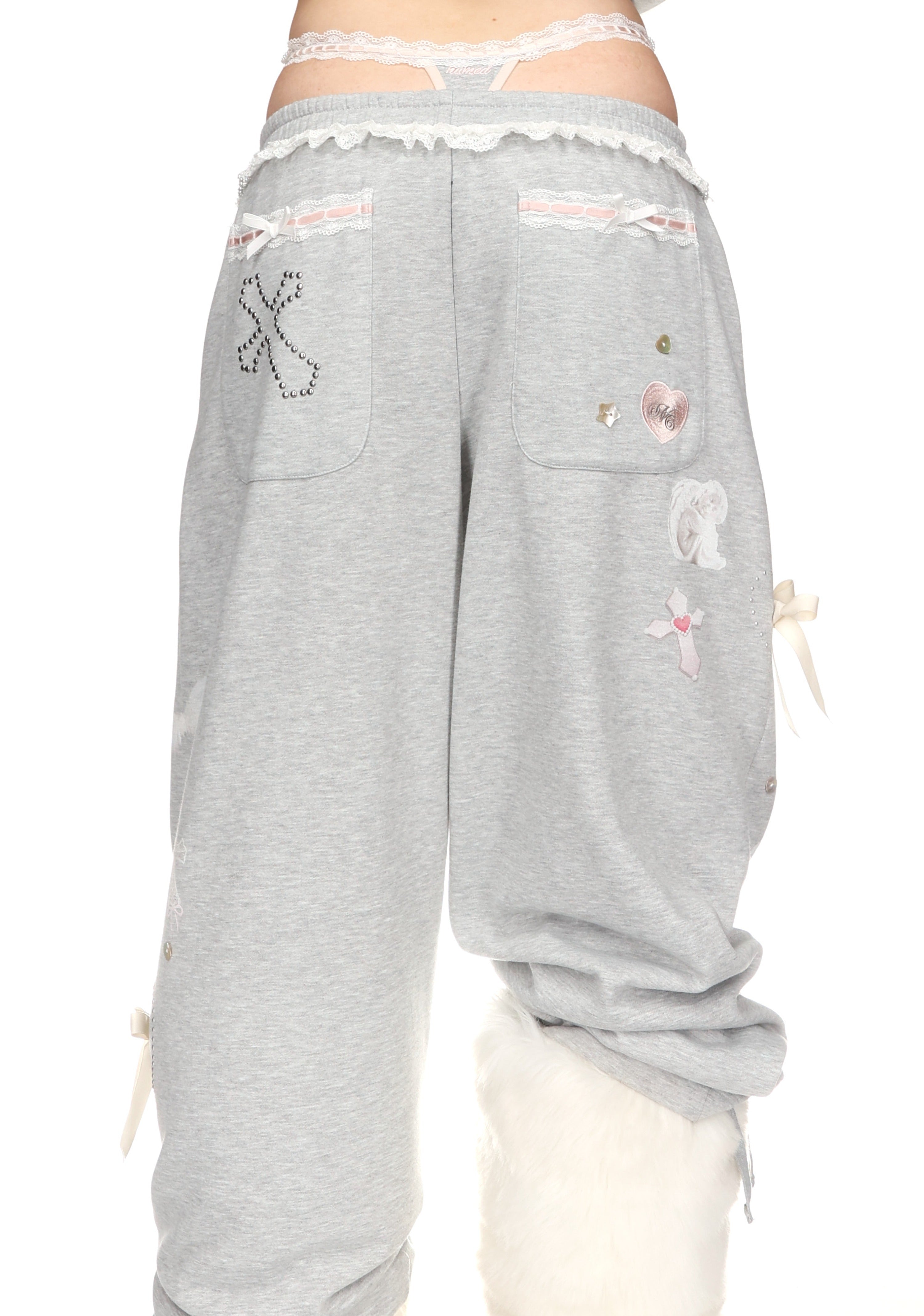 WHISPER OVERSIZED SWEATPANTS GREY MARL