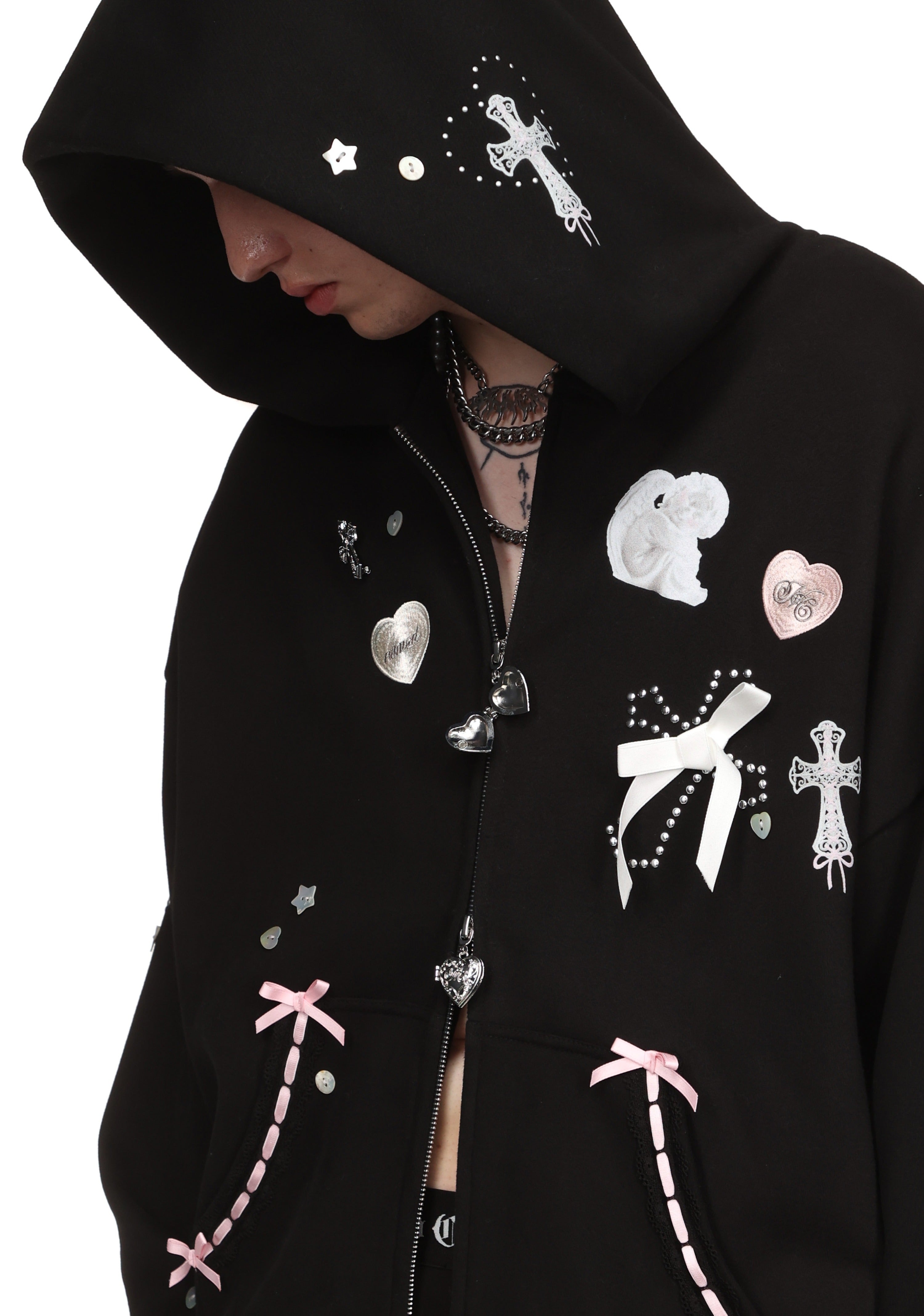 WHISPER ZIP HOODIE BLACK
