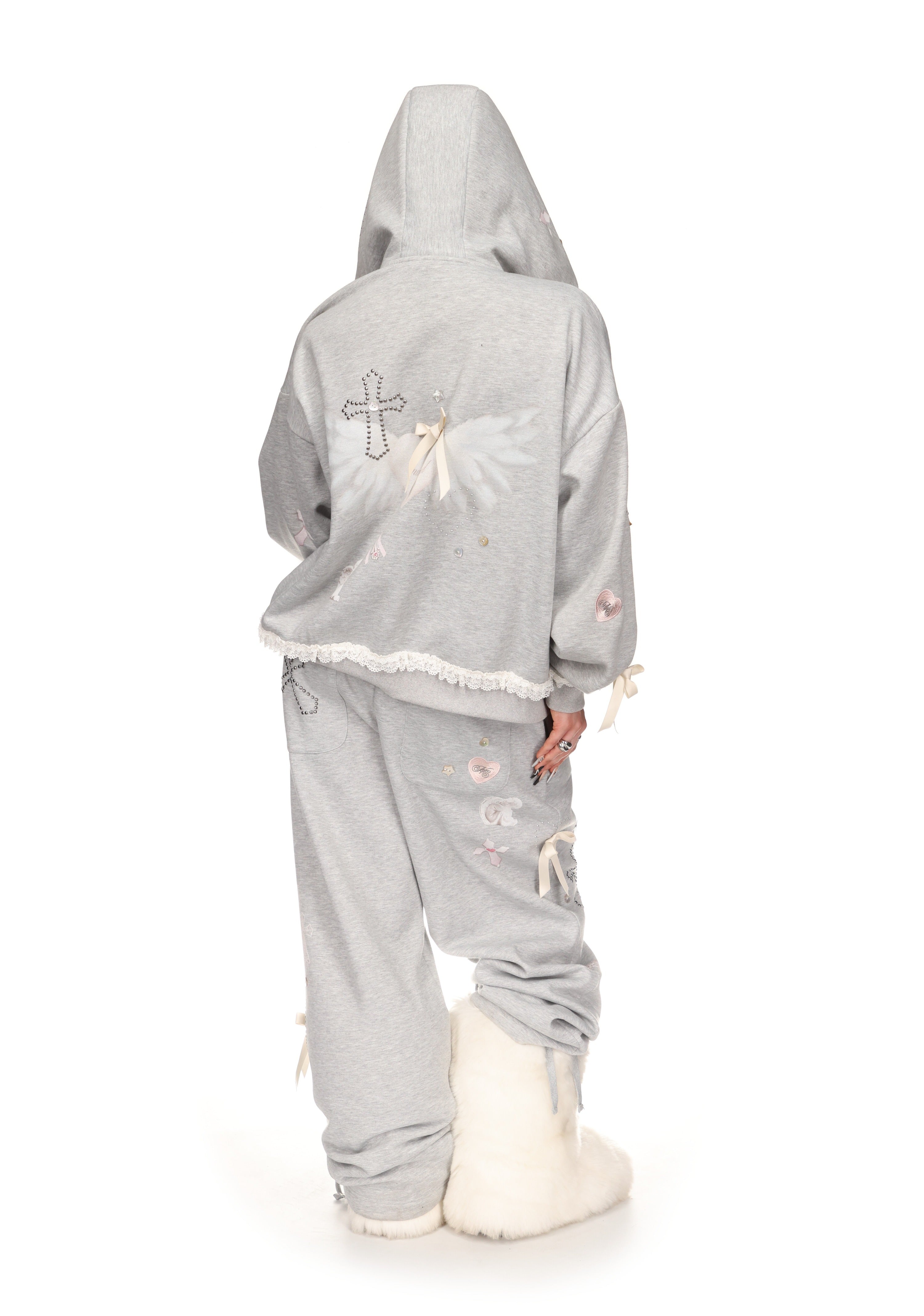 WHISPER ZIP HOODIE GREY MARL
