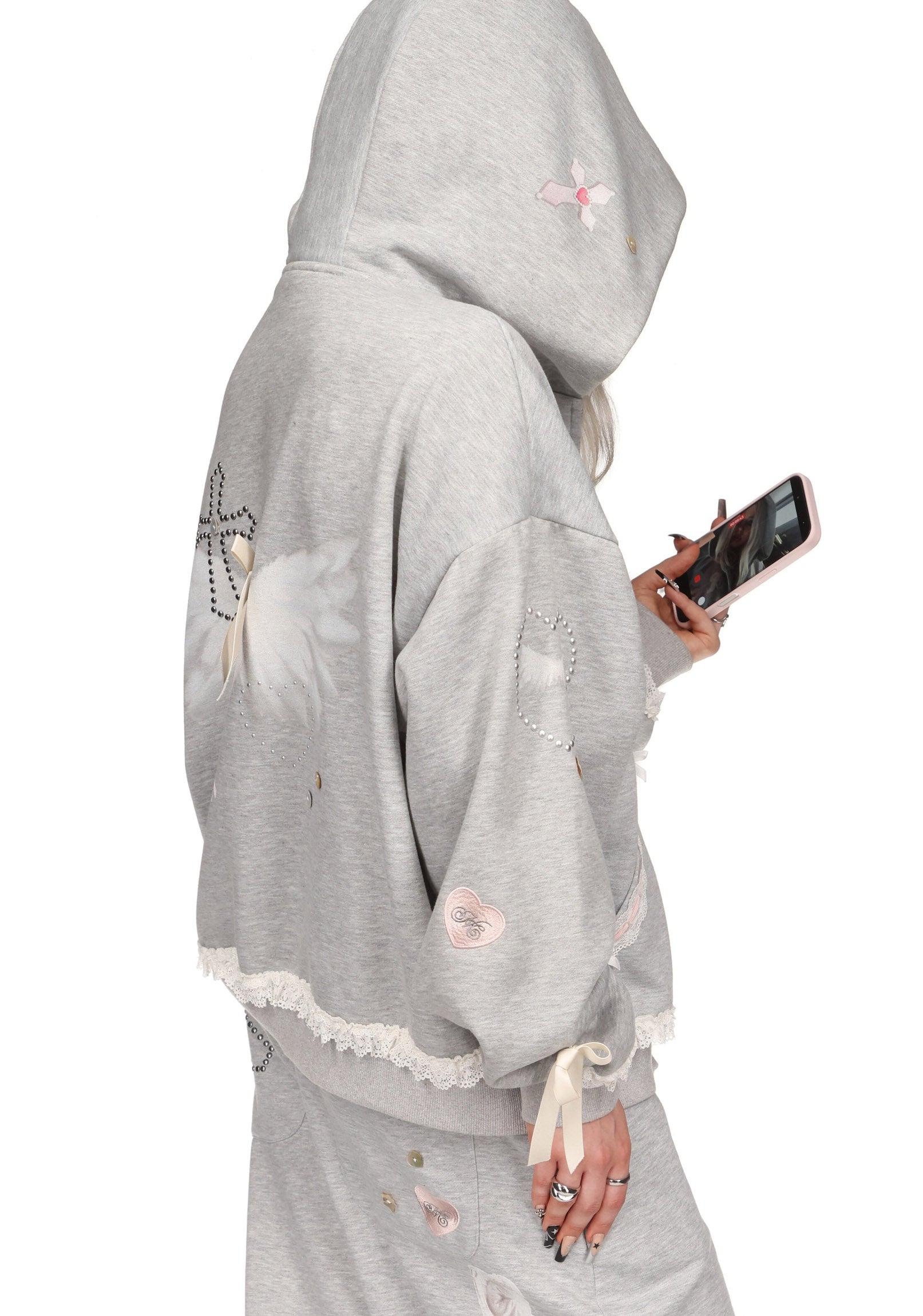 WHISPER ZIP HOODIE GREY MARL