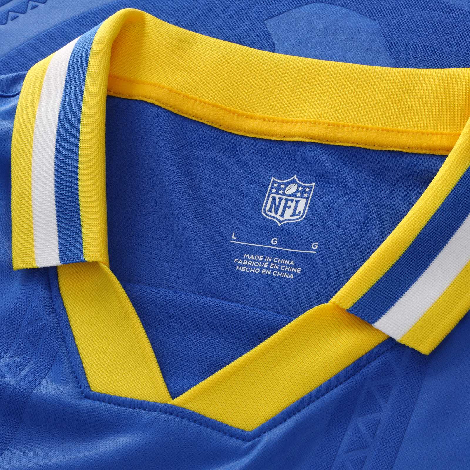 Los Angeles Rams Youth Football x Football Collared Fan Top - Royal