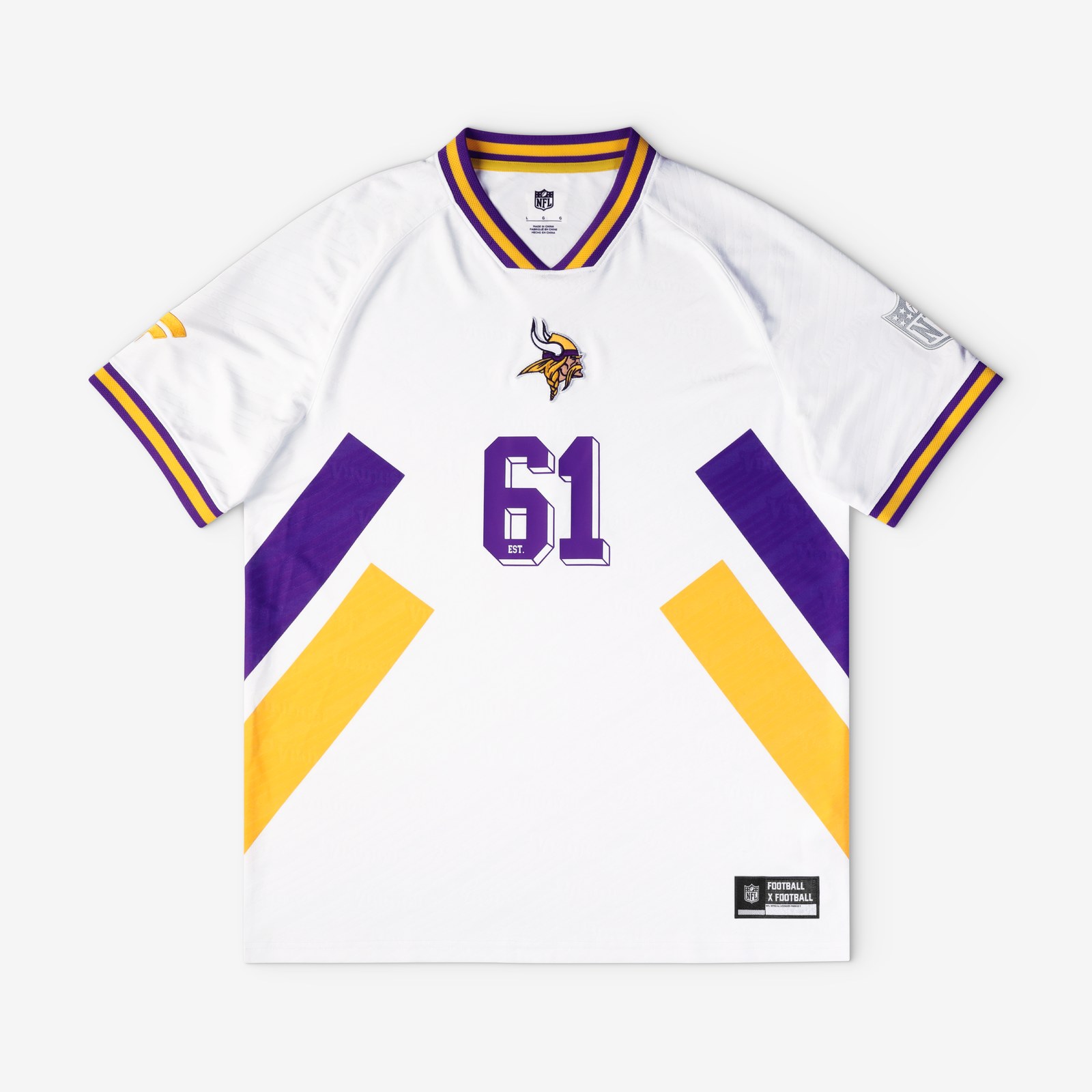 Minnesota Vikings Youth Football x Football V-Neck Fan Top - White