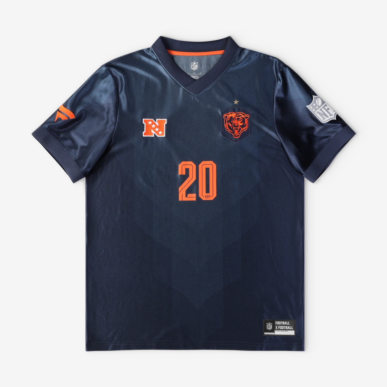 Chicago Bears Youth Football x Football V-Neck Fan Top - Navy