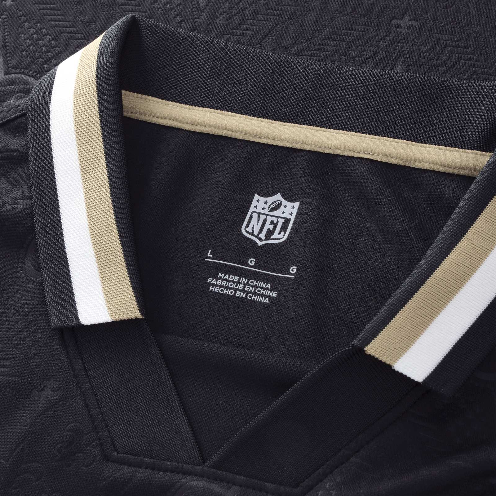 New Orleans Saints Youth Football x Football Collared Fan Top - Black