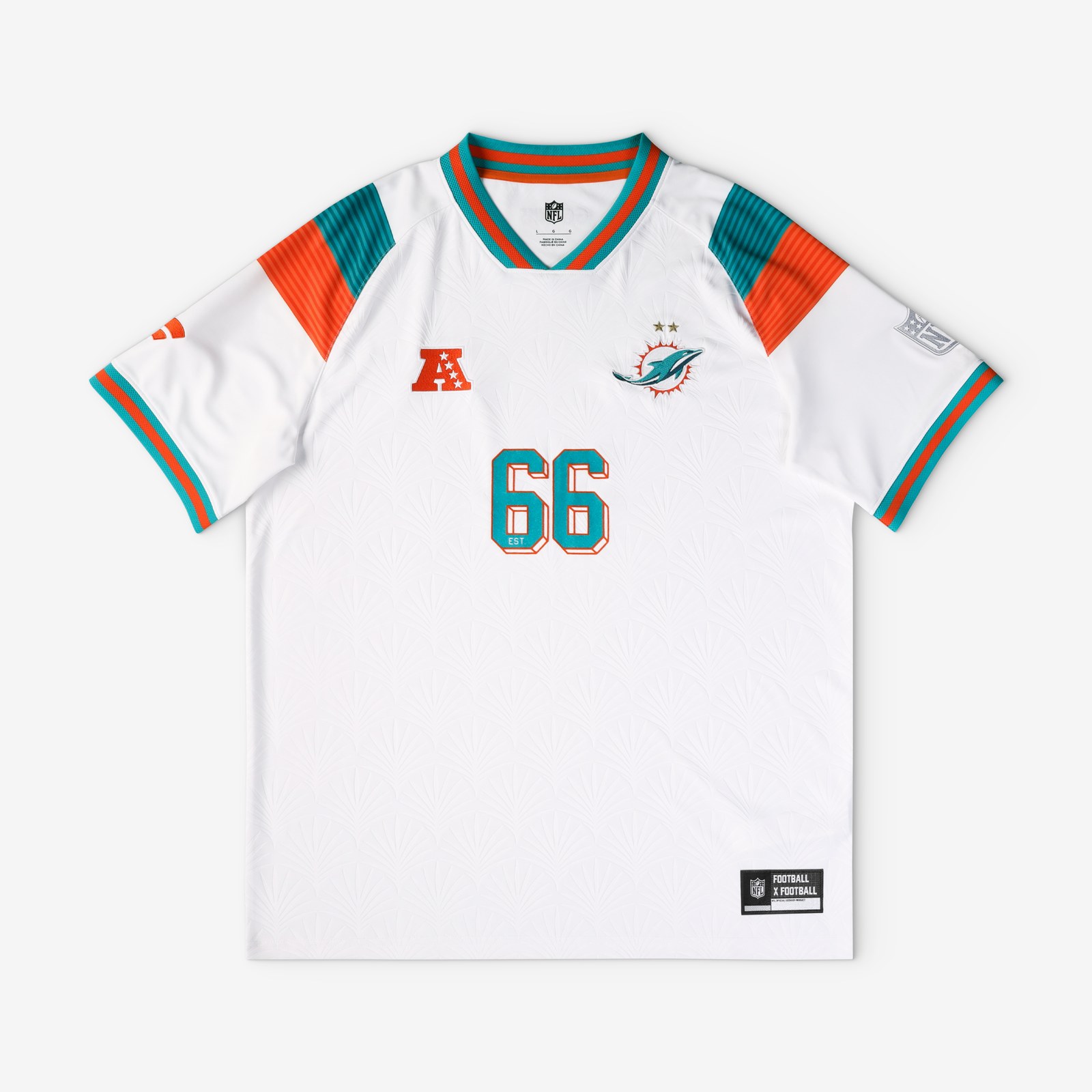 Miami Dolphins Youth Football x Football V-Neck Fan Top - White