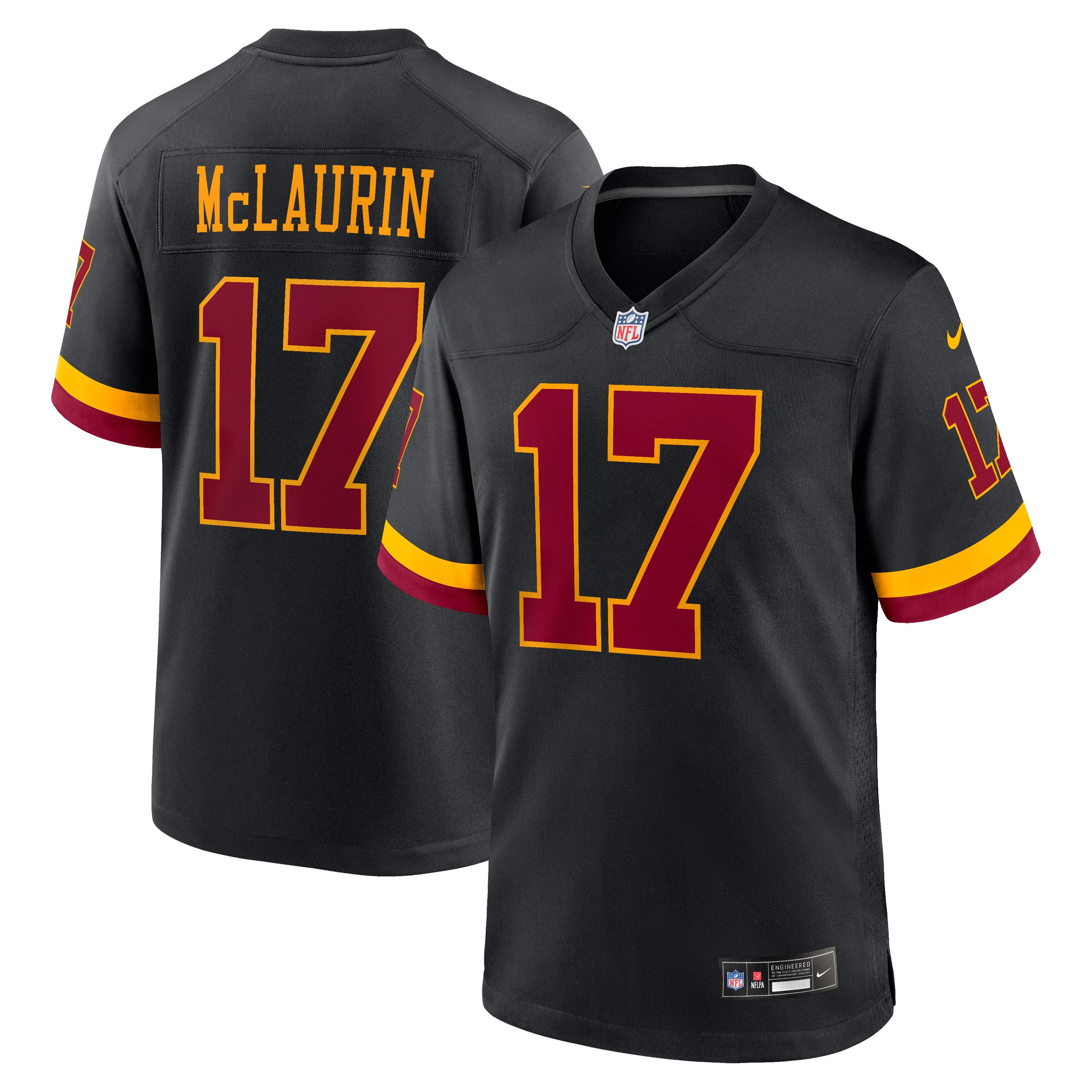 Hail Raiser Men's Washington Commanders Terry McLaurin Black Alternate Game Jersey