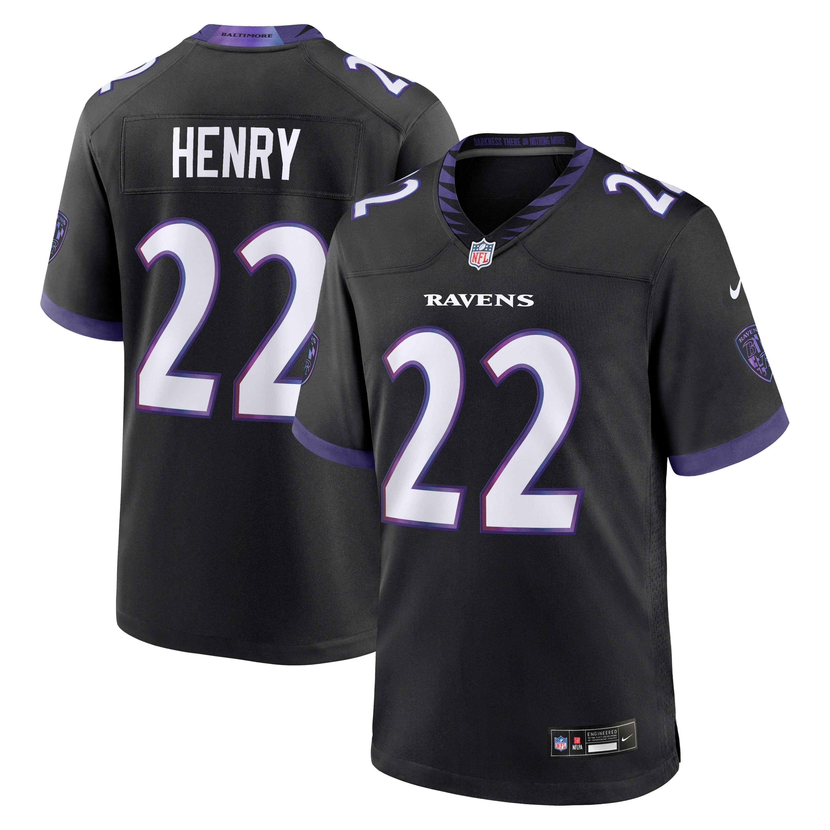 Men's Baltimore Ravens Derrick Henry Black Alternate Game Jersey