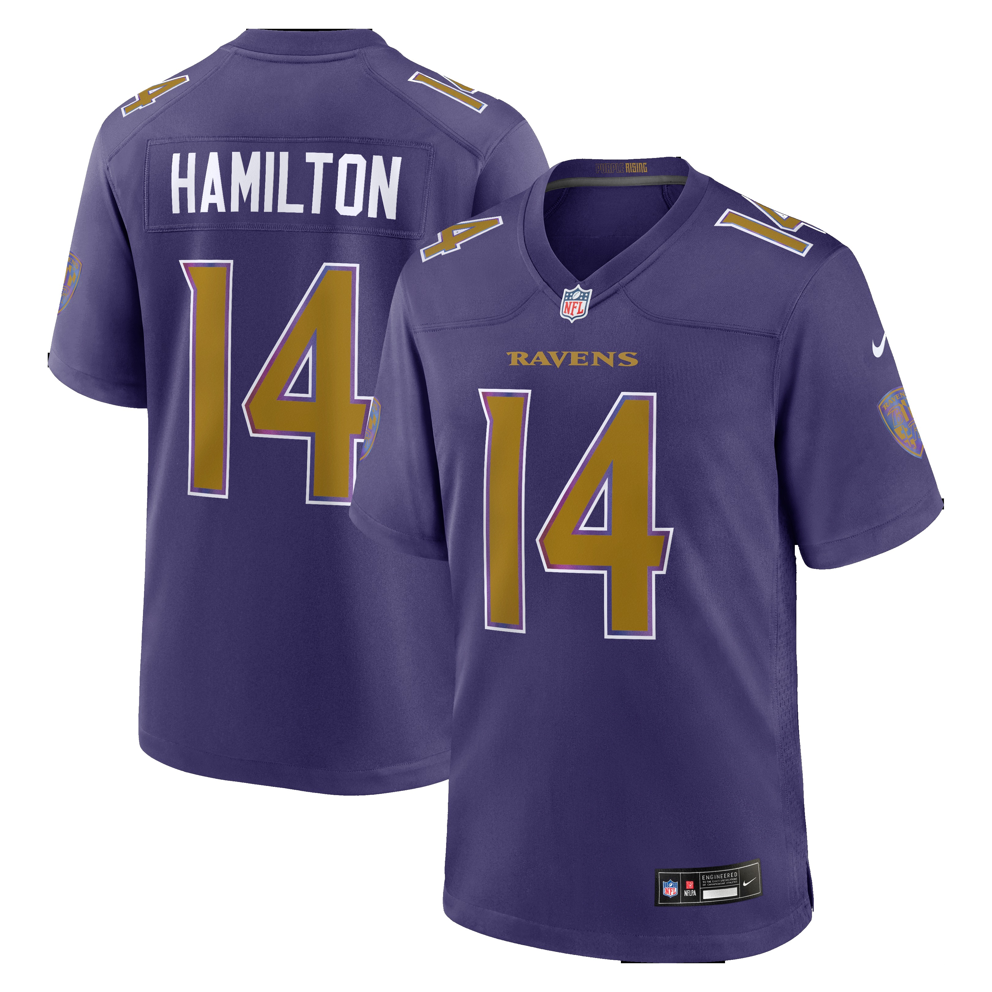 Men's Baltimore Ravens Kyle Hamilton Purple Alternate Game Jersey