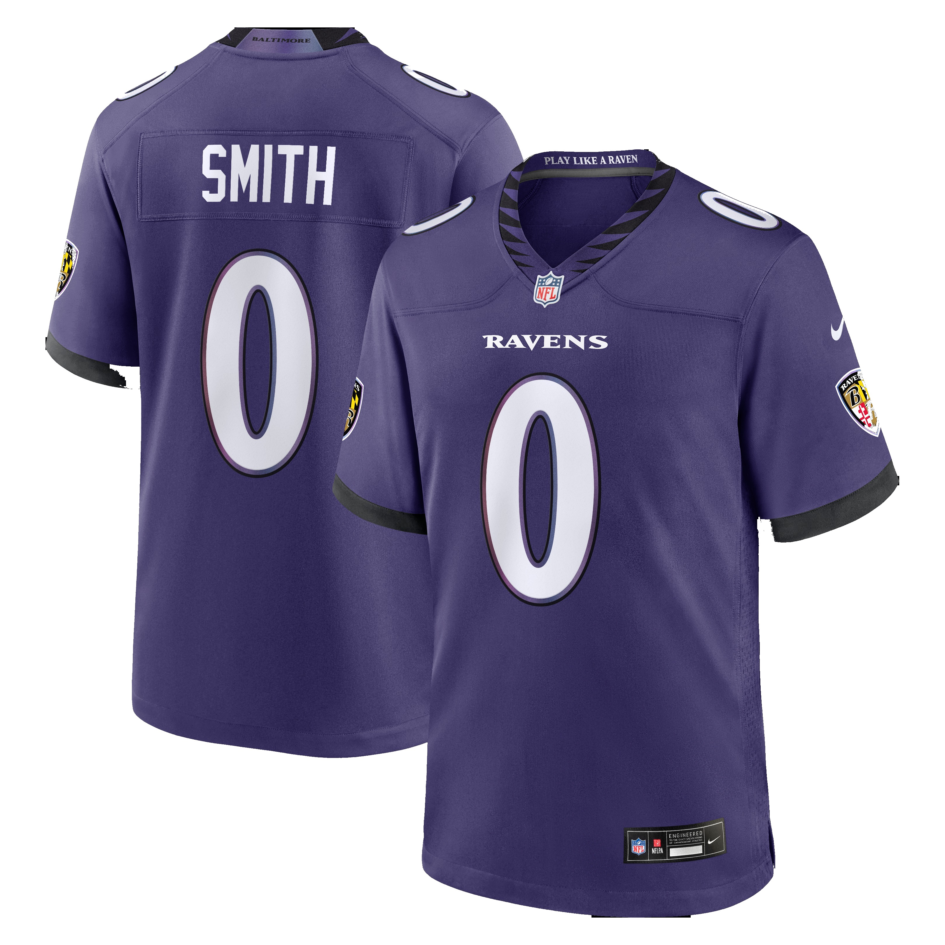 Men's Baltimore Ravens Roquan Smith Purple Team Game Jersey