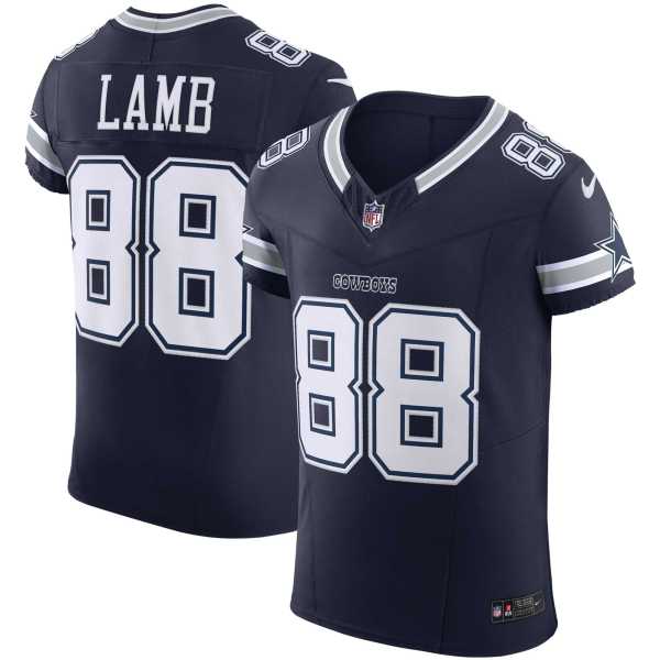 Men's Dallas Cowboys CeeDee Lamb Navy Team Elite Jersey