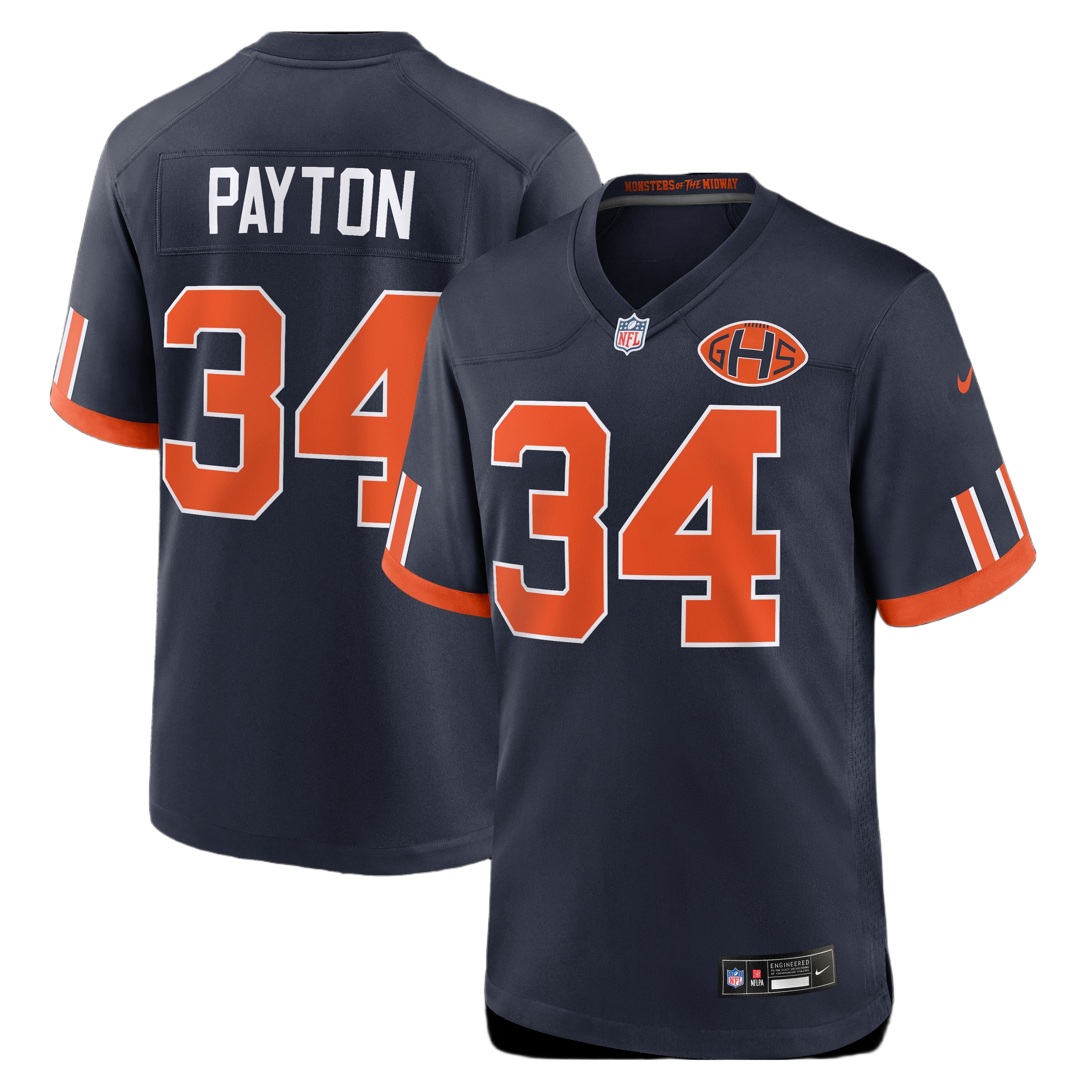 Men's Chicago Bears Walter Payton Navy 2026 Rivalries Collection Game Jersey