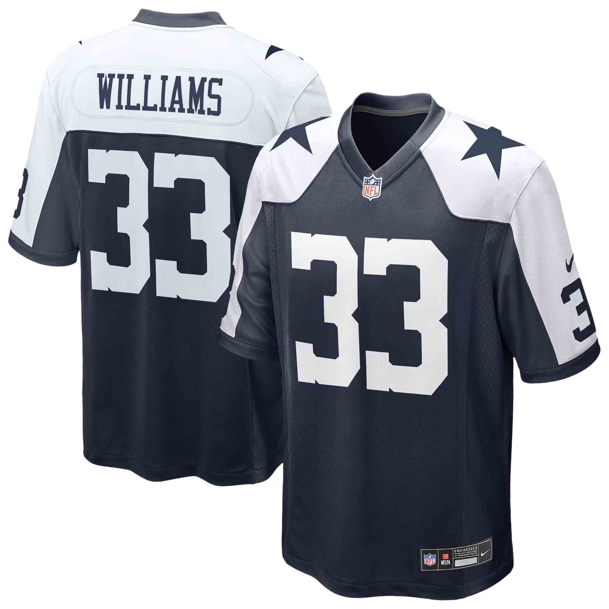 Men's Dallas Cowboys Javonte Williams Navy Alternate Game Jersey