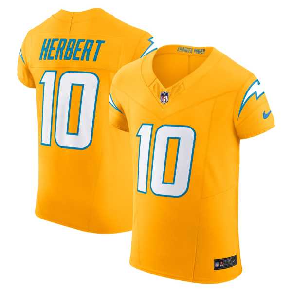 Men's Los Angeles Chargers Justin Herbert Gold Alternate Elite Jersey