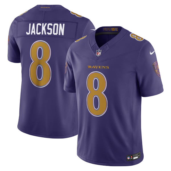 Men's Baltimore Ravens Lamar Jackson Purple Alternate Stitched Limited Jersey