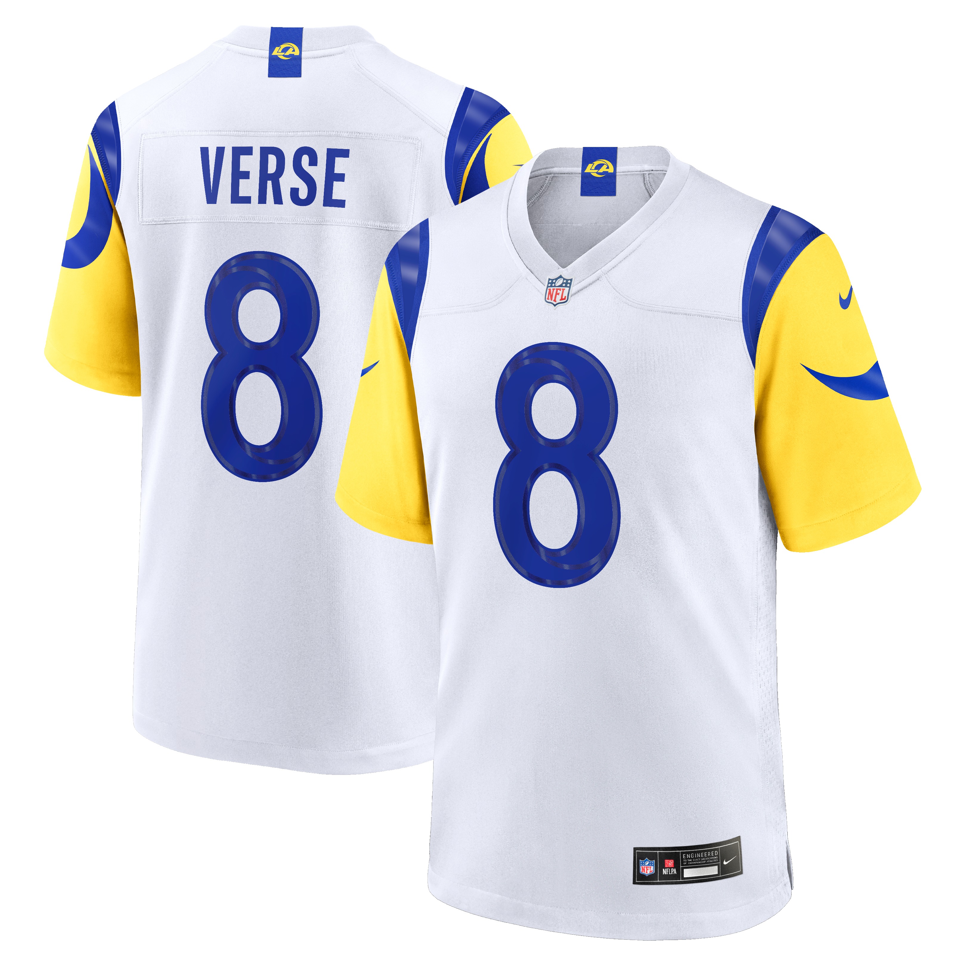 Men's Los Angeles Rams Jared Verse White White Game Player Jersey