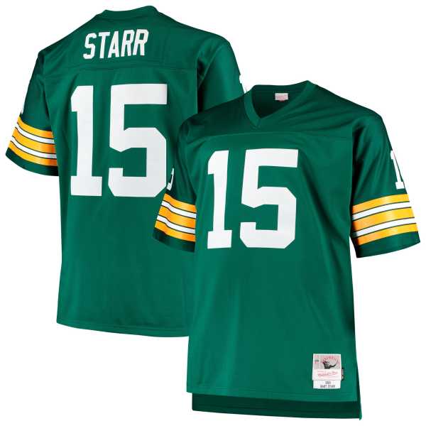 Men's Green Bay Packers Bart Starr Green Big & Tall 1968 Retired Player Replica Jersey