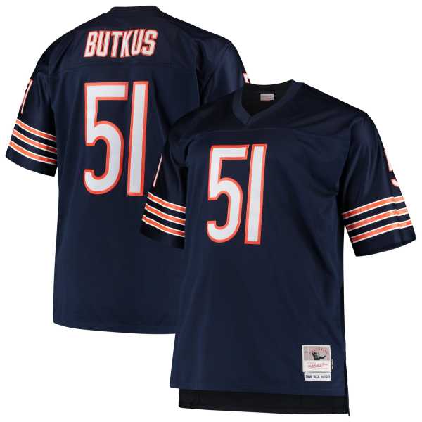 Men's Chicago Bears Dick Butkus Navy Big & Tall 1966 Retired Player Replica Jersey