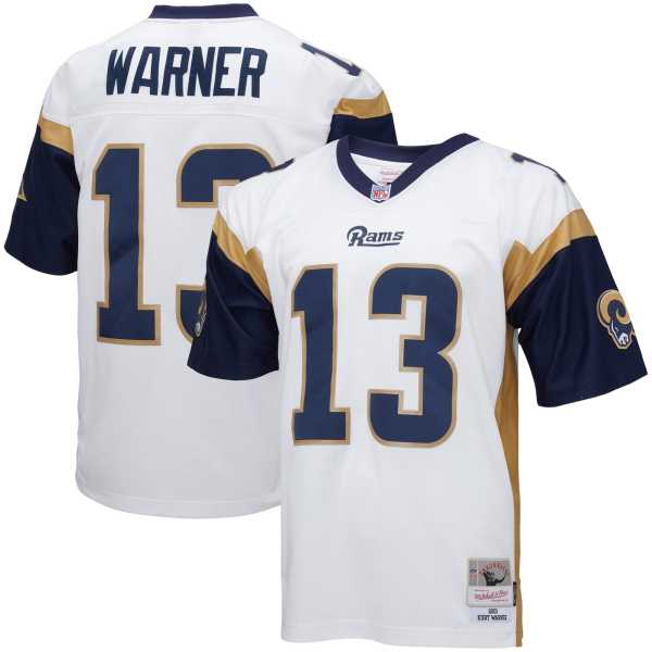 Men's Los Angeles Rams Kurt Warner White Big & Tall 2001 Retired Player Replica Jersey
