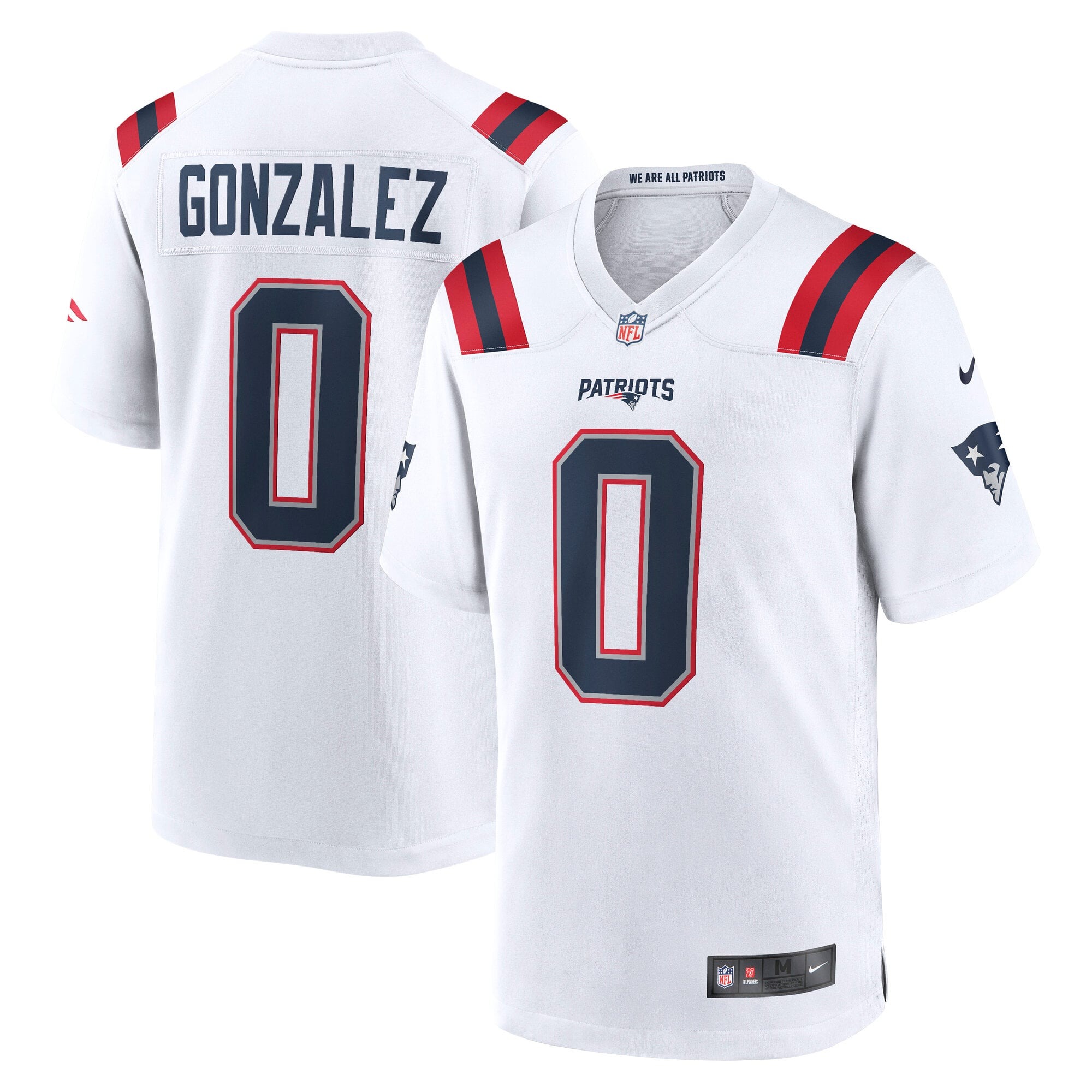 Men's New England Patriots Christian Gonzalez White Game Jersey