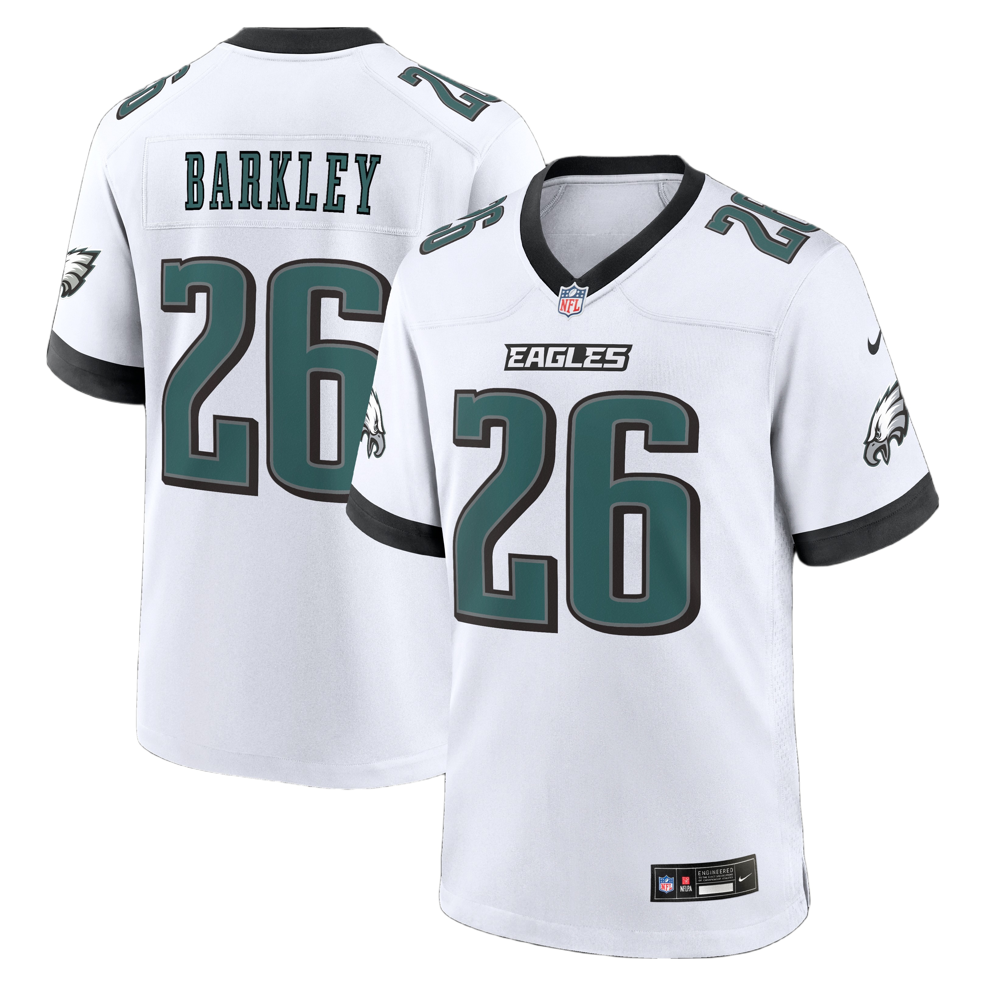 Men's Philadelphia Eagles Saquon Barkley White Game Jersey