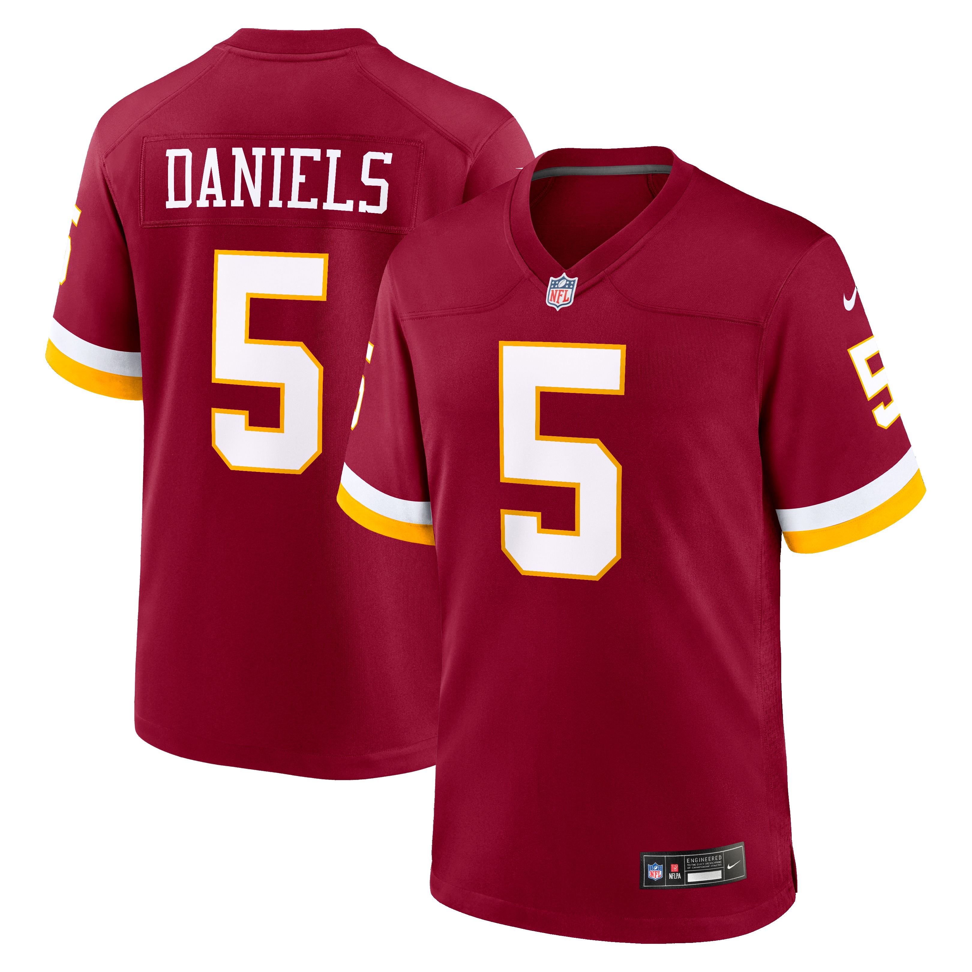 Men's Washington Commanders Jayden Daniels Burgundy Game Jersey
