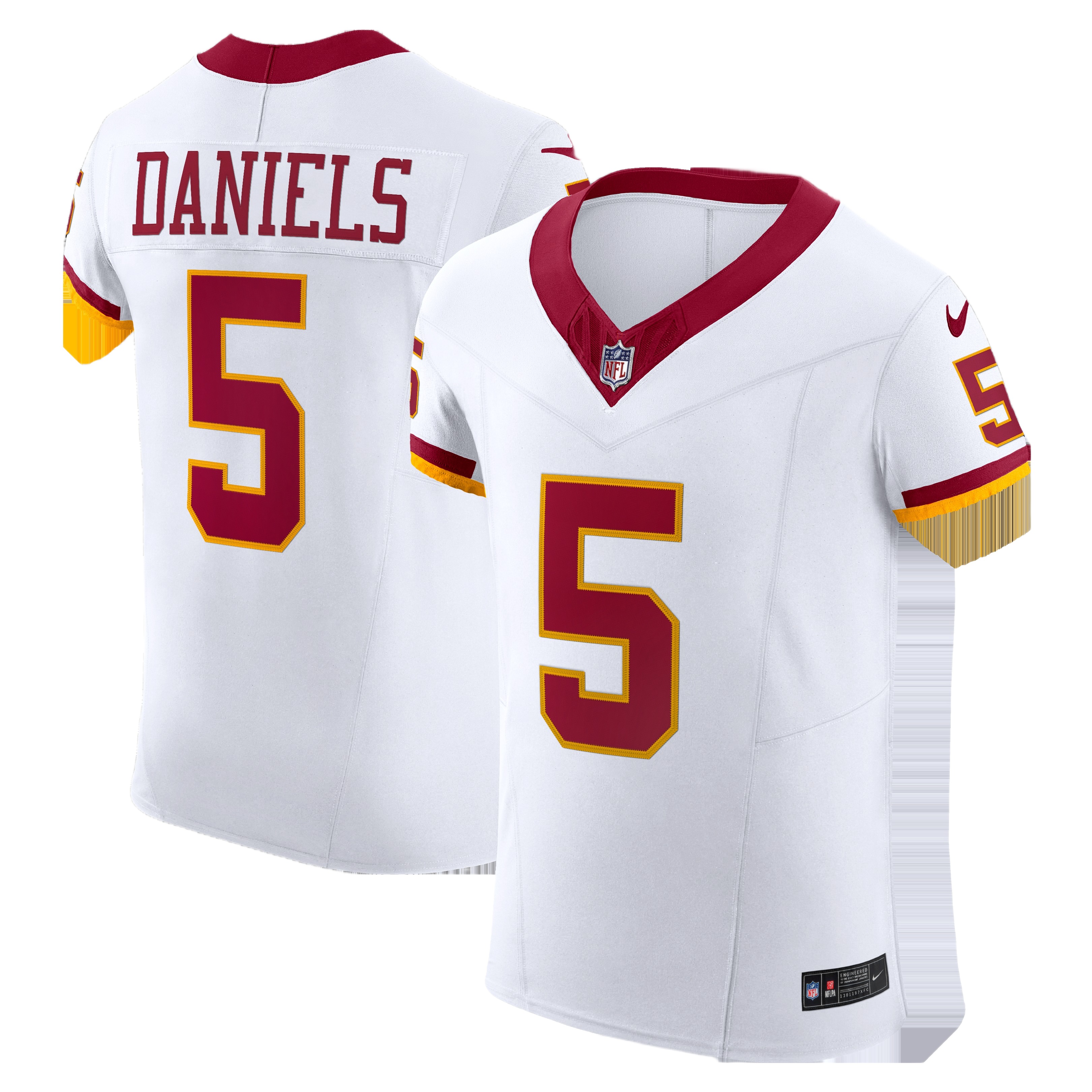 Men's Washington Commanders Jayden Daniels White Alternate 2 Super Bowl Era Elite Jersey