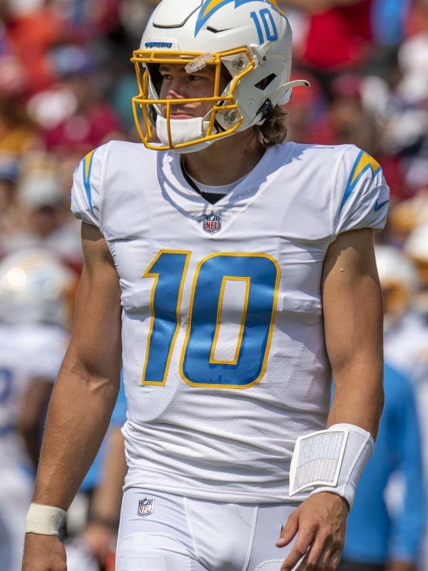 Justin Herbert in his NFL uniform