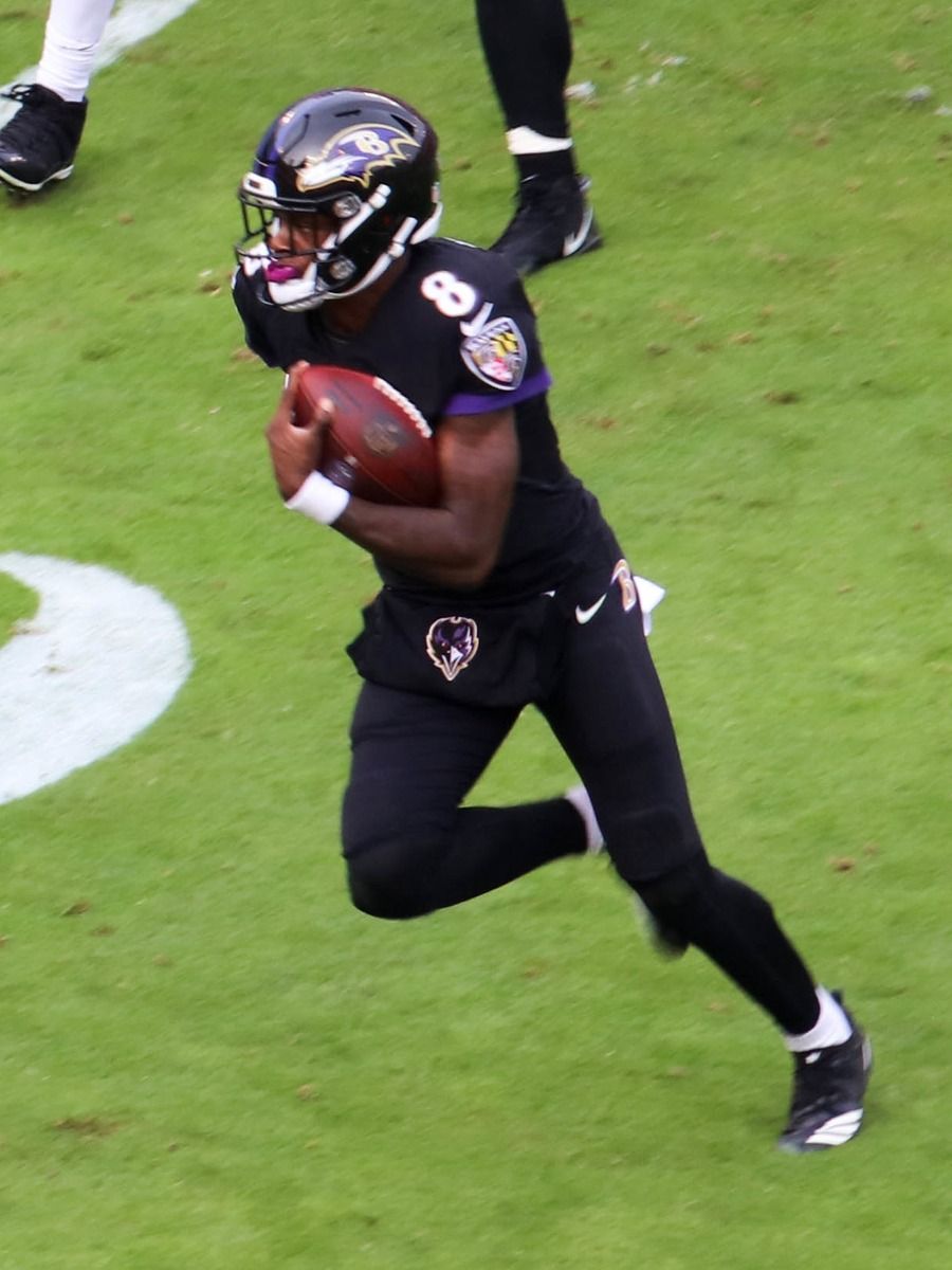 Lamar Jackson in his NFL uniform