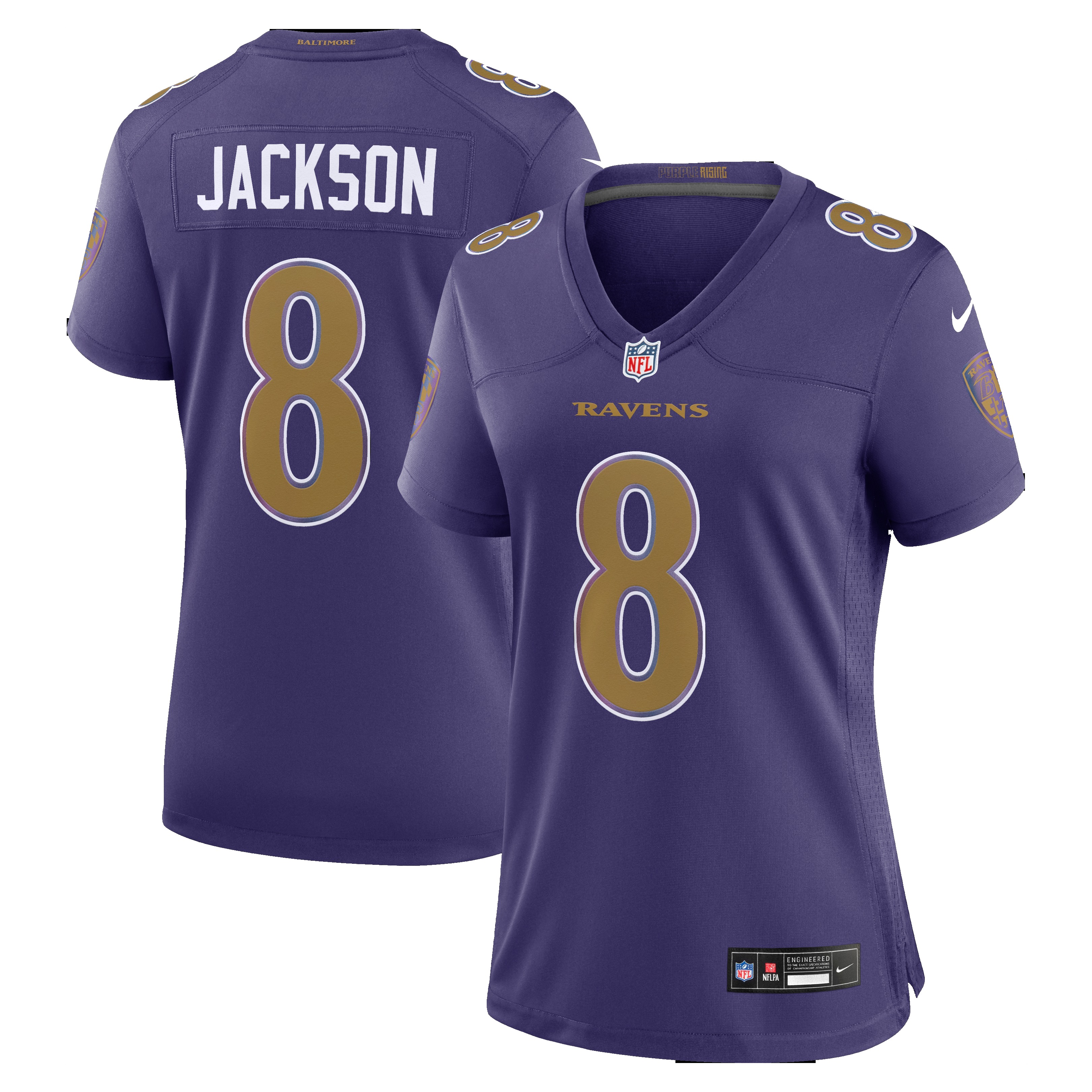 Women's Baltimore Ravens Lamar Jackson Purple Alternate Game Jersey