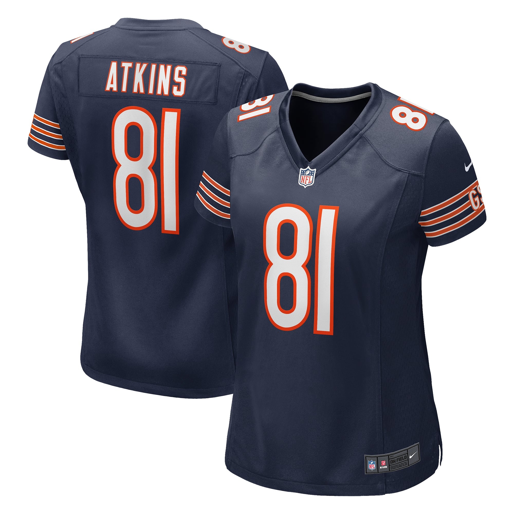Women's Chicago Bears Doug Atkins Navy Game Retired Player Jersey
