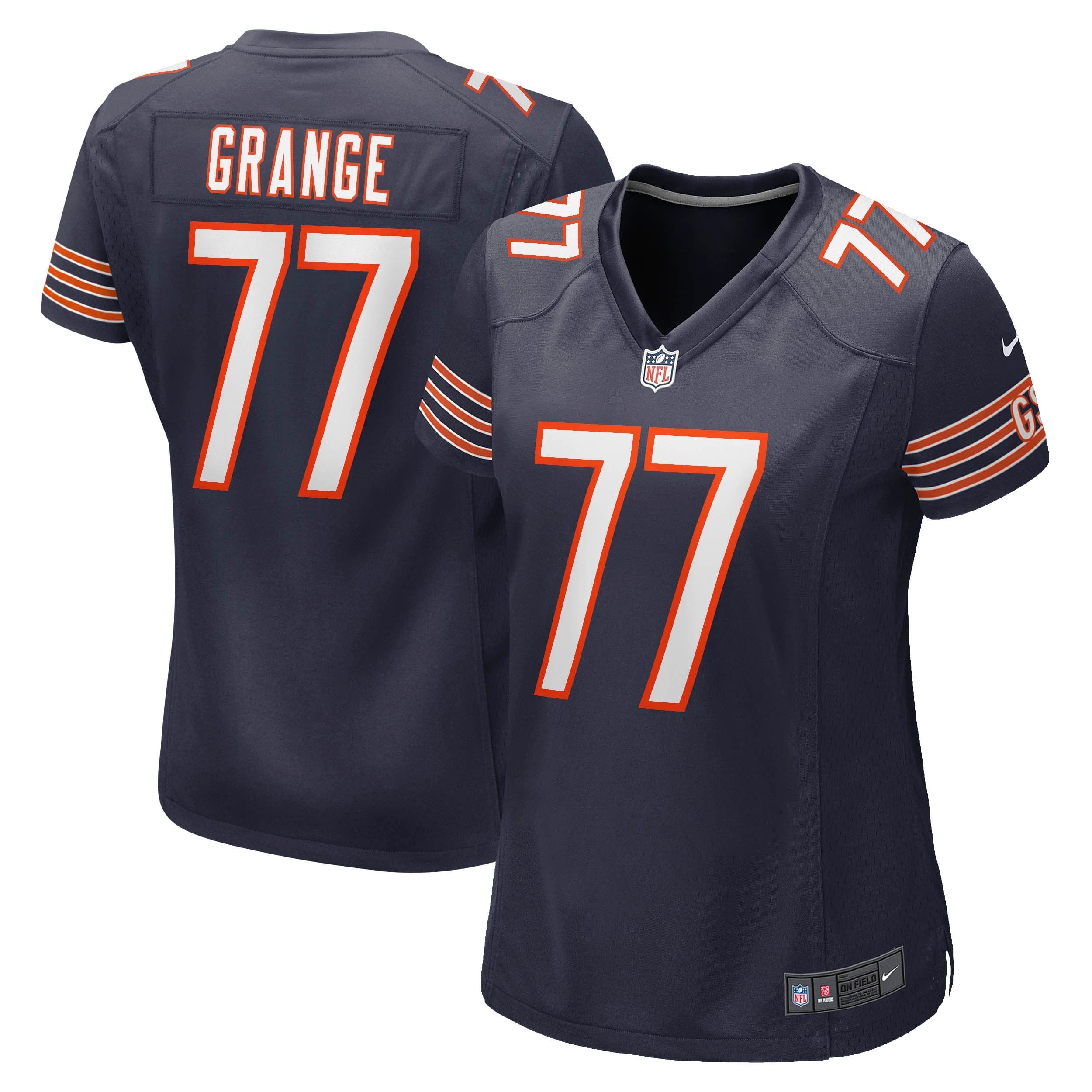 Women's Chicago Bears Red Grange Navy Retired Player Jersey