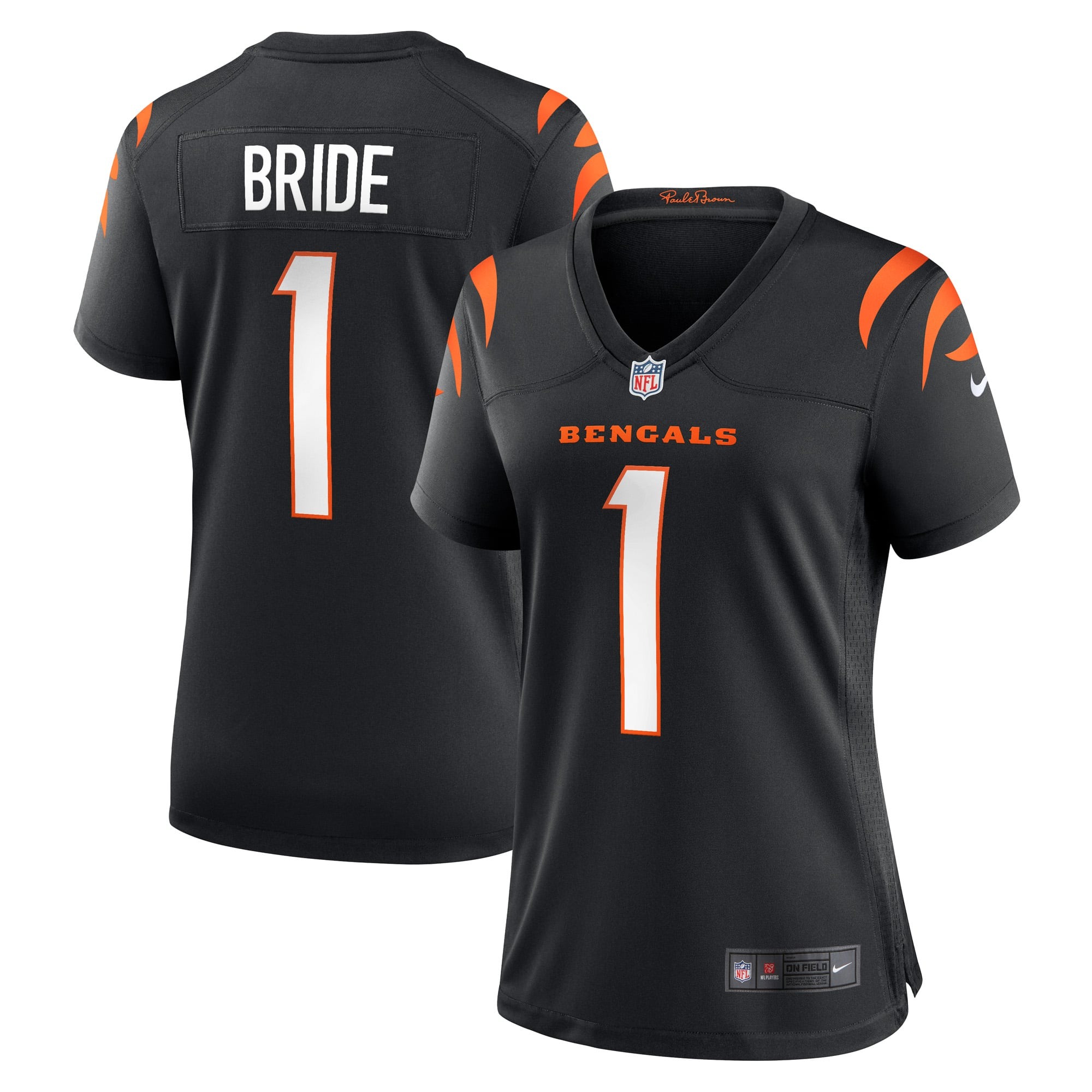 Women's Cincinnati Bengals Number 1 Bride Black Game Jersey