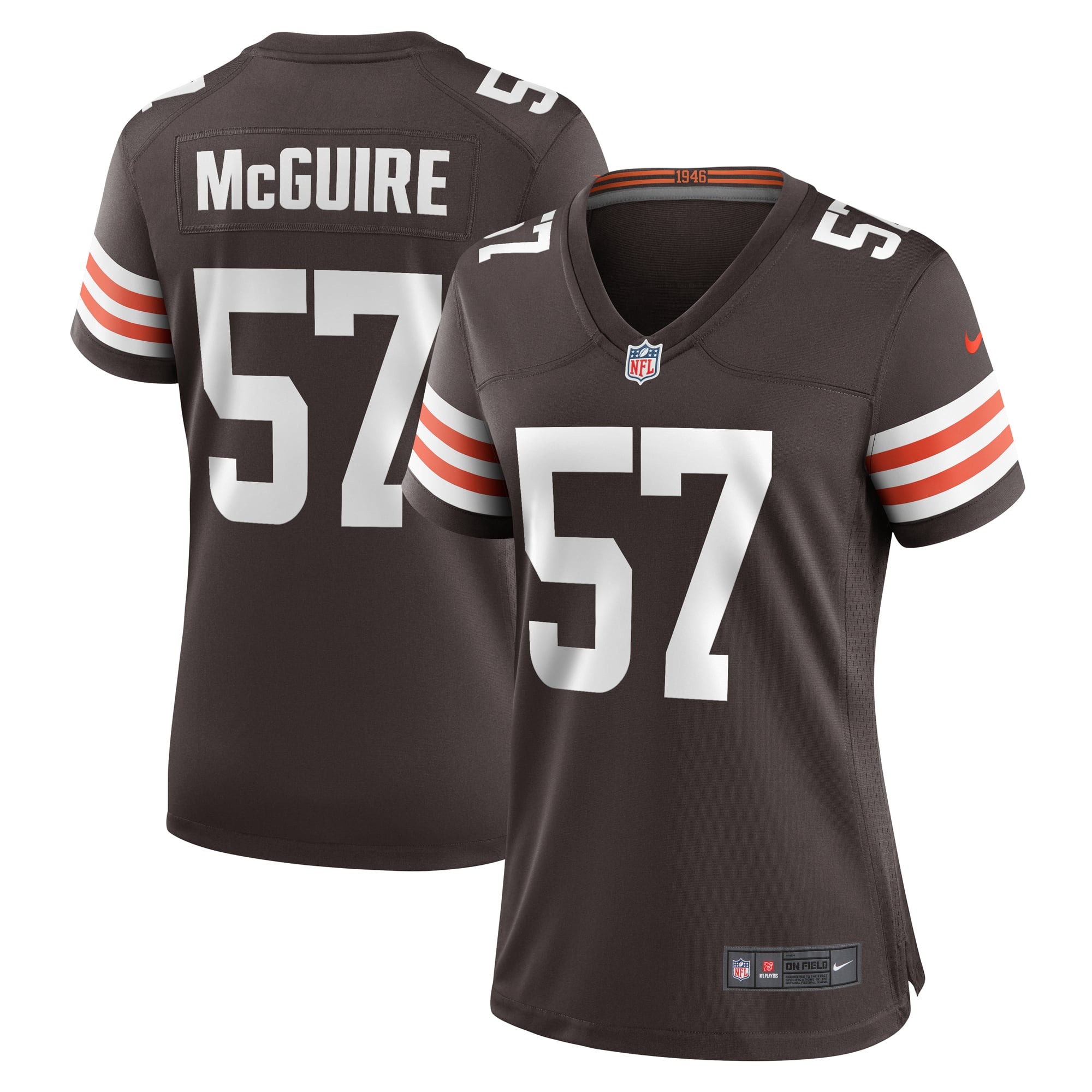 Women's Cleveland Browns Isaiah McGuire Brown Team Game Jersey