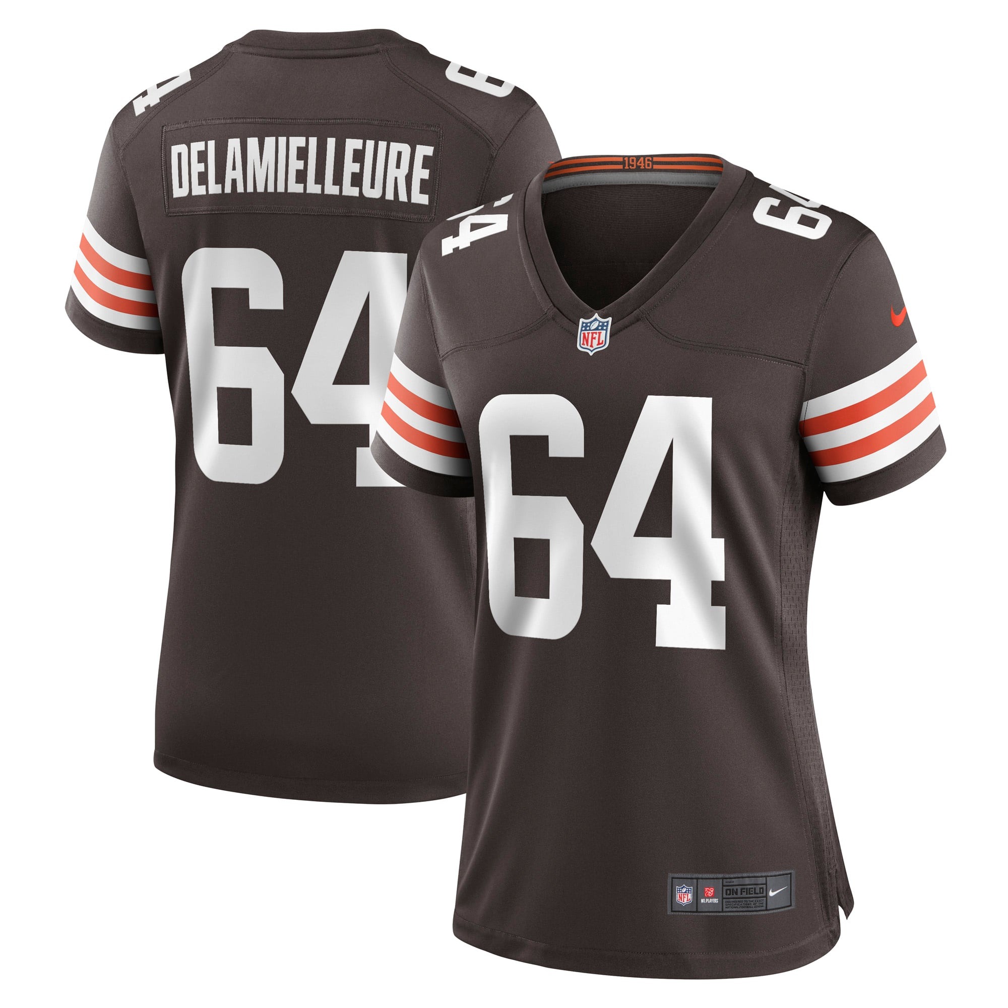 Women's Cleveland Browns Joe DeLamielleure Brown Game Retired Player Jersey