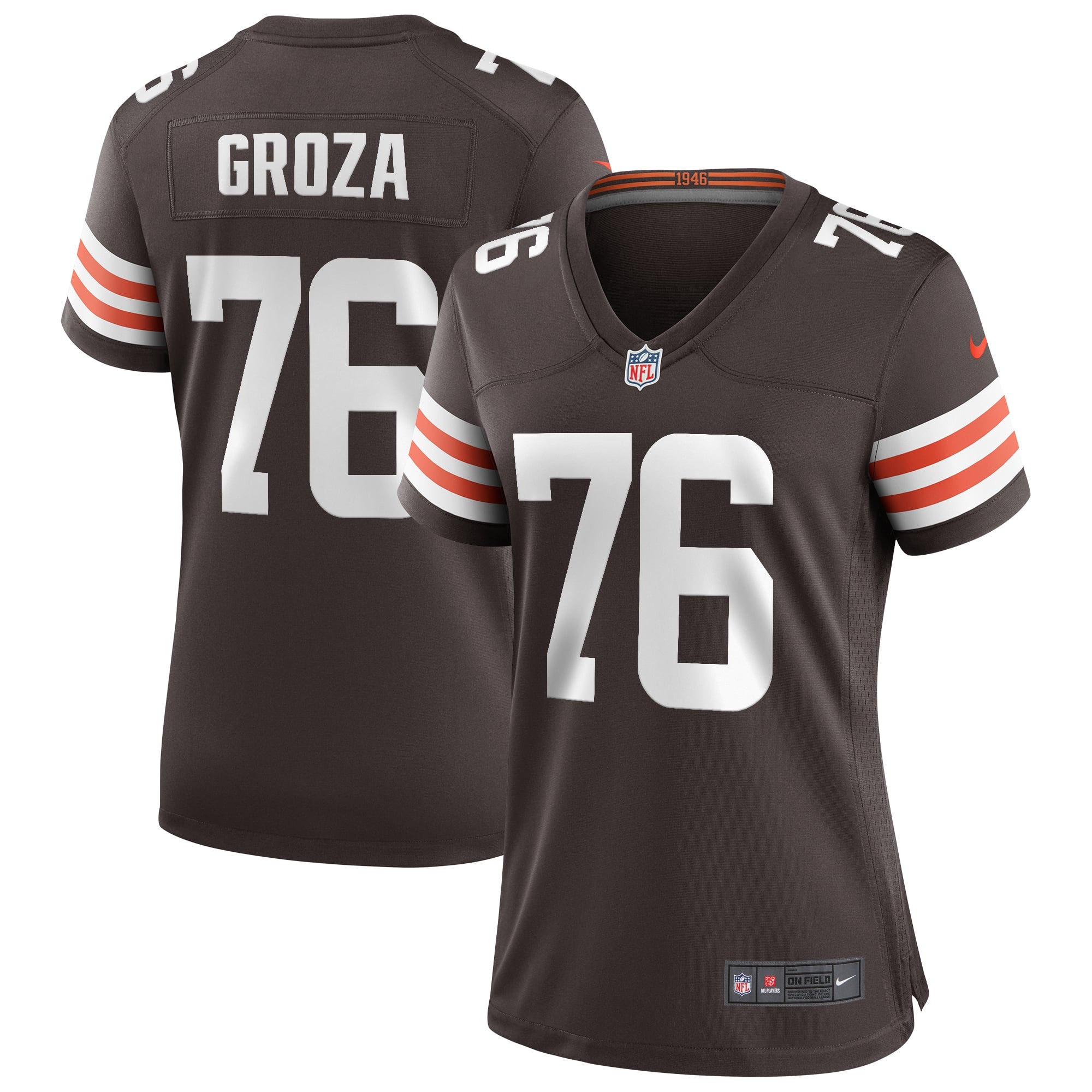Women's Cleveland Browns Lou Groza Brown Game Retired Player Jersey
