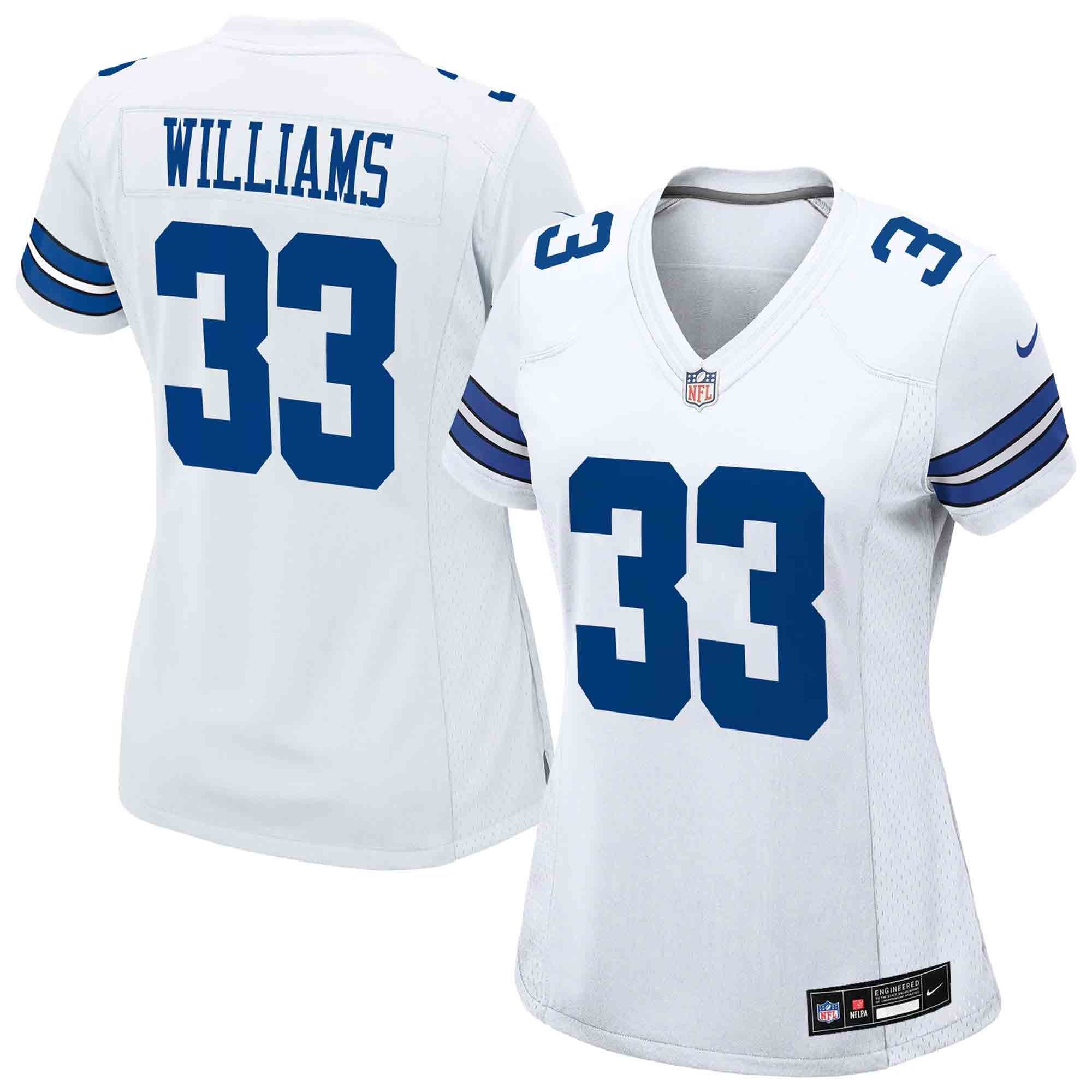 Women's Dallas Cowboys Javonte Williams White Game Jersey
