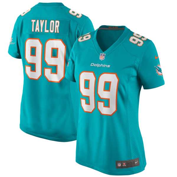 Women's Miami Dolphins Jason Taylor Aqua Game Retired Player Jersey