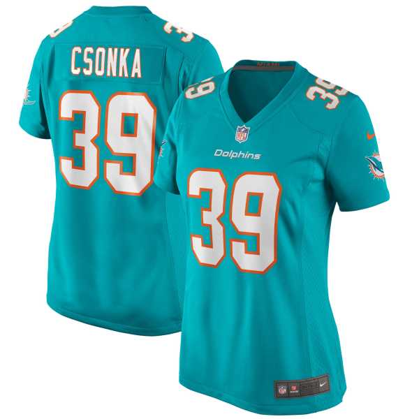 Women's Miami Dolphins Larry Csonka Aqua Game Retired Player Jersey