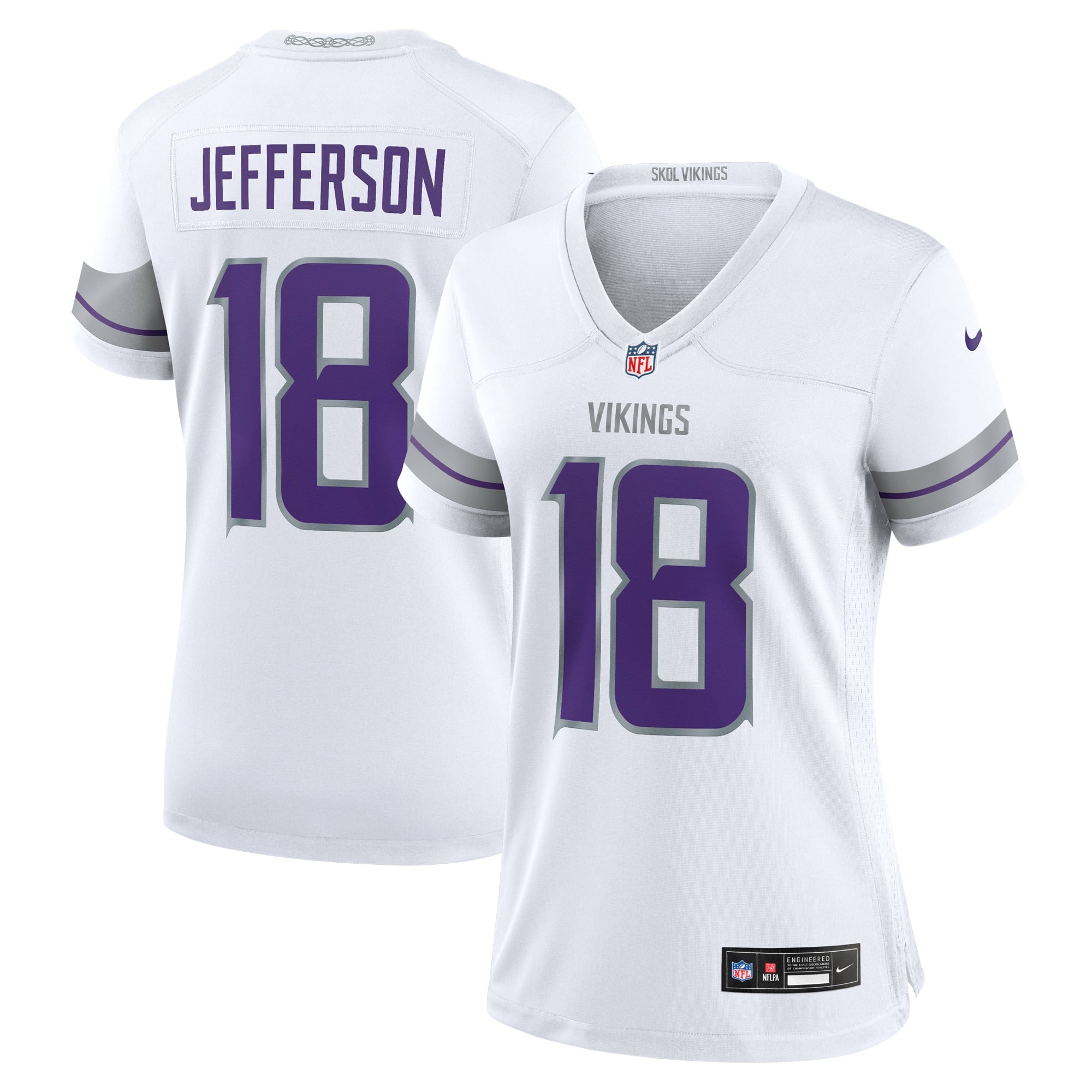 Women's Minnesota Vikings Justin Jefferson White Alternate Game Player Jersey
