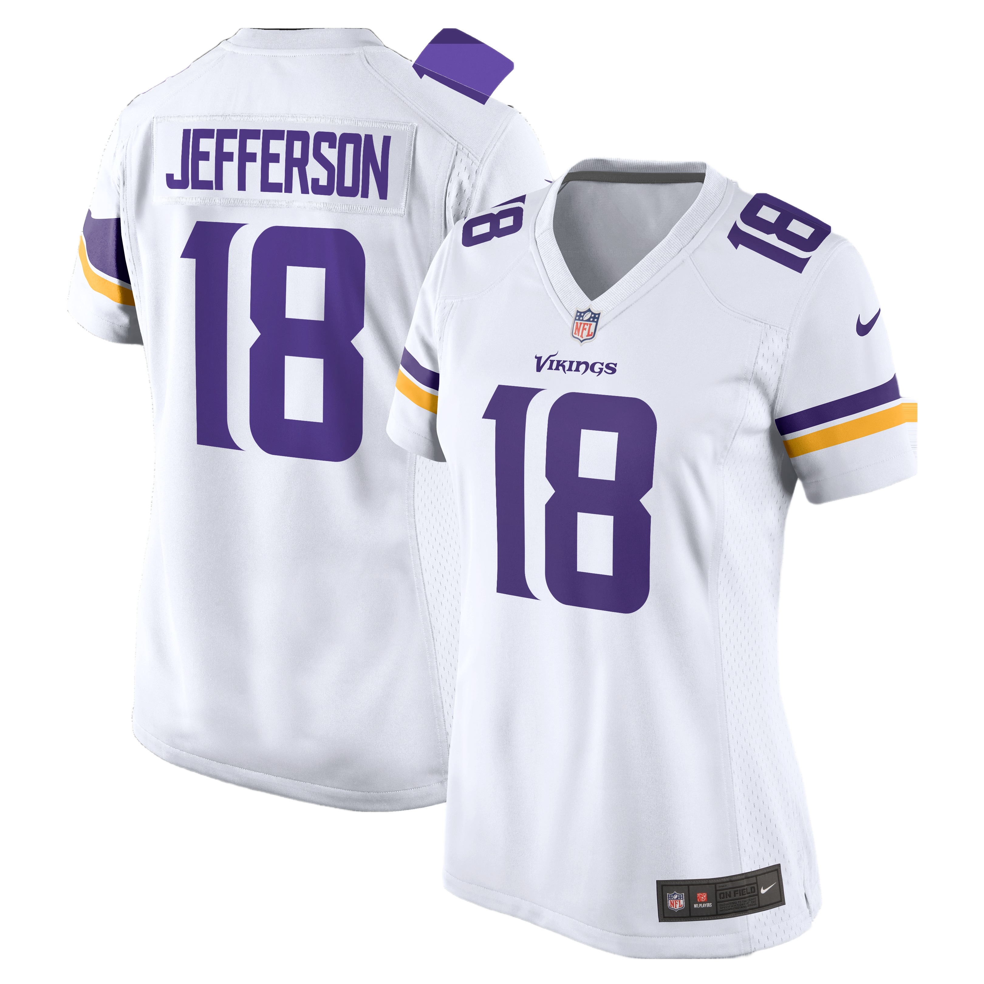 Women's Minnesota Vikings Justin Jefferson White Game Player Jersey
