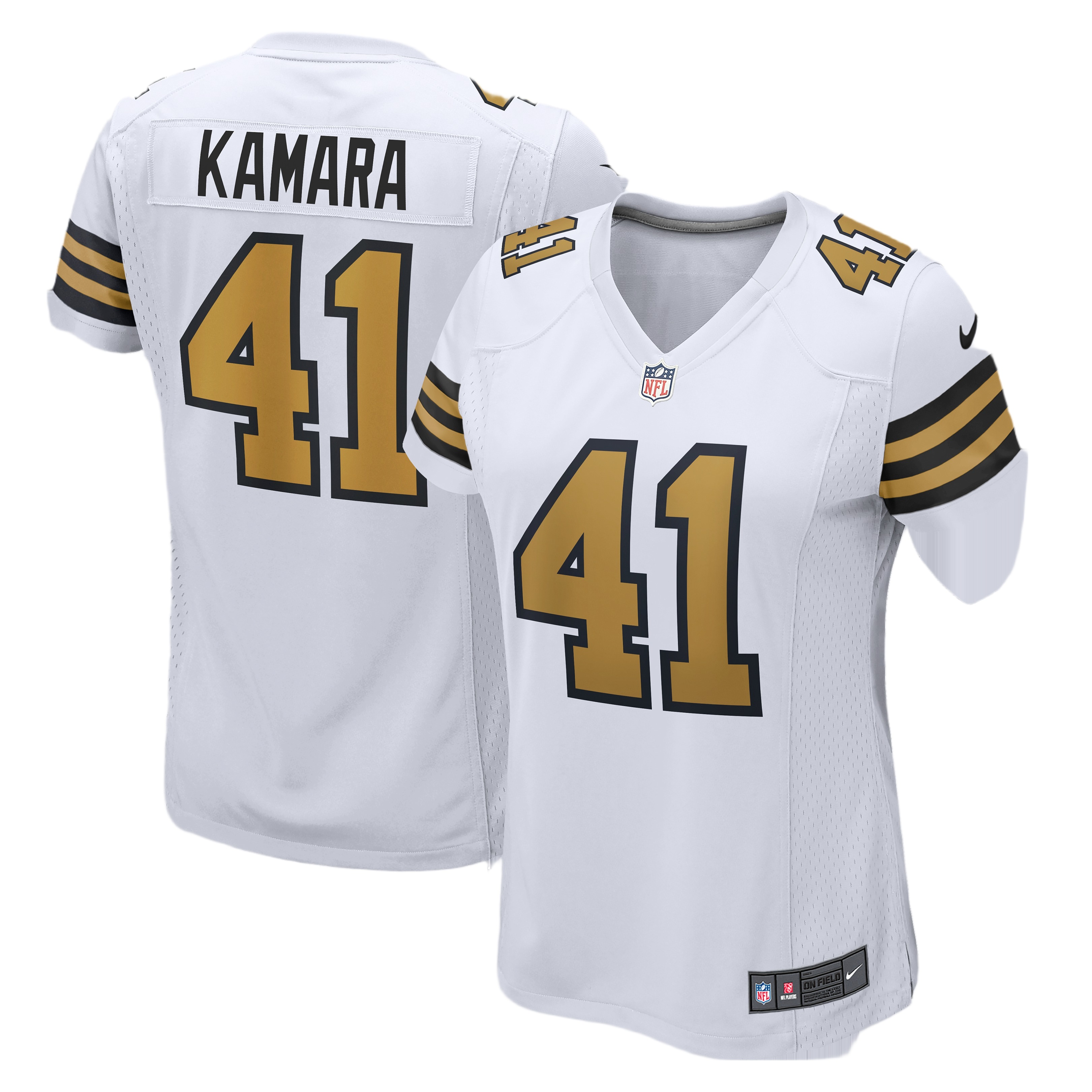 Women's New Orleans Saints Alvin Kamara White Alternate Game Player Jersey
