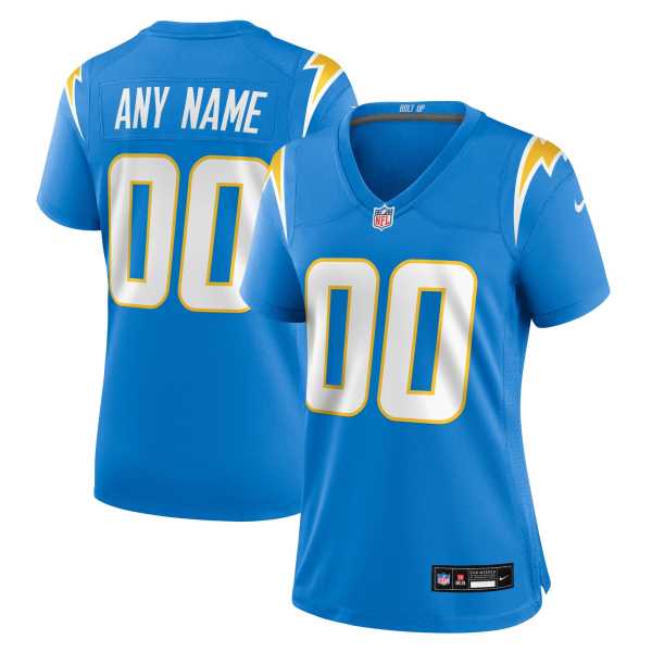 Women's Los Angeles Chargers Powder Blue Custom Game Jersey