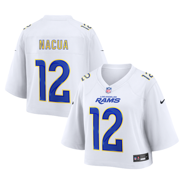 Women's Los Angeles Rams Puka Nacua White Cropped Fashion Game Jersey