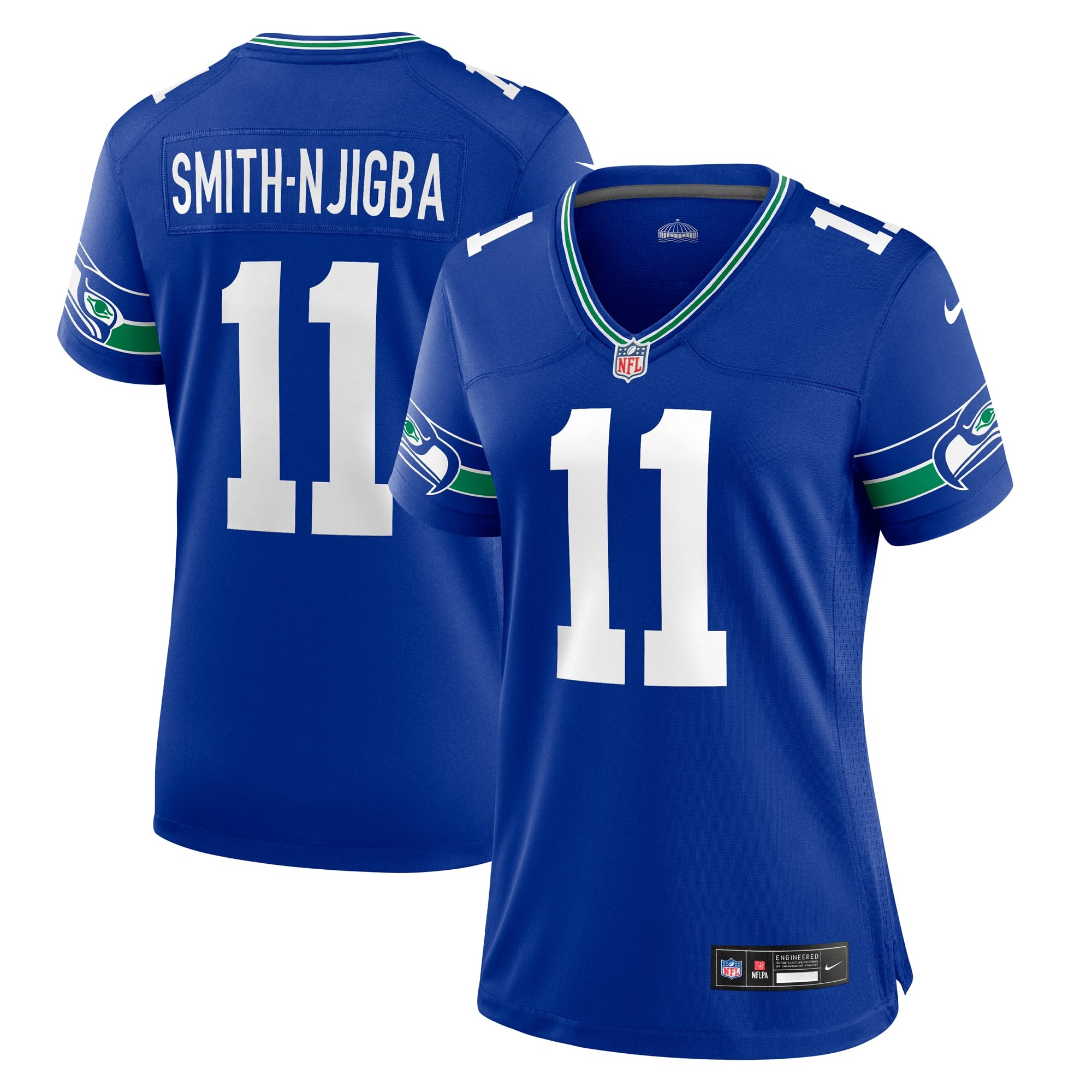 Women's Seattle Seahawks Jaxon Smith-Njigba Royal Throwback Player Game Jersey