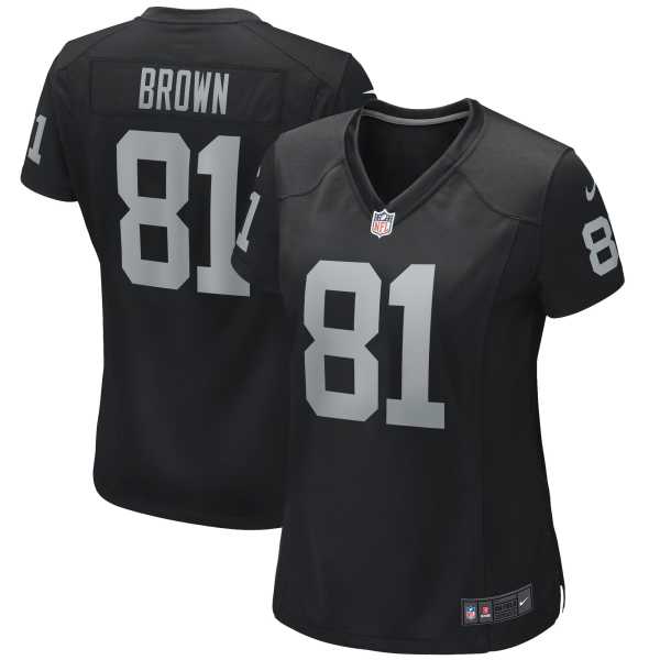 Women's Las Vegas Raiders Tim Brown Black Game Retired Player Jersey
